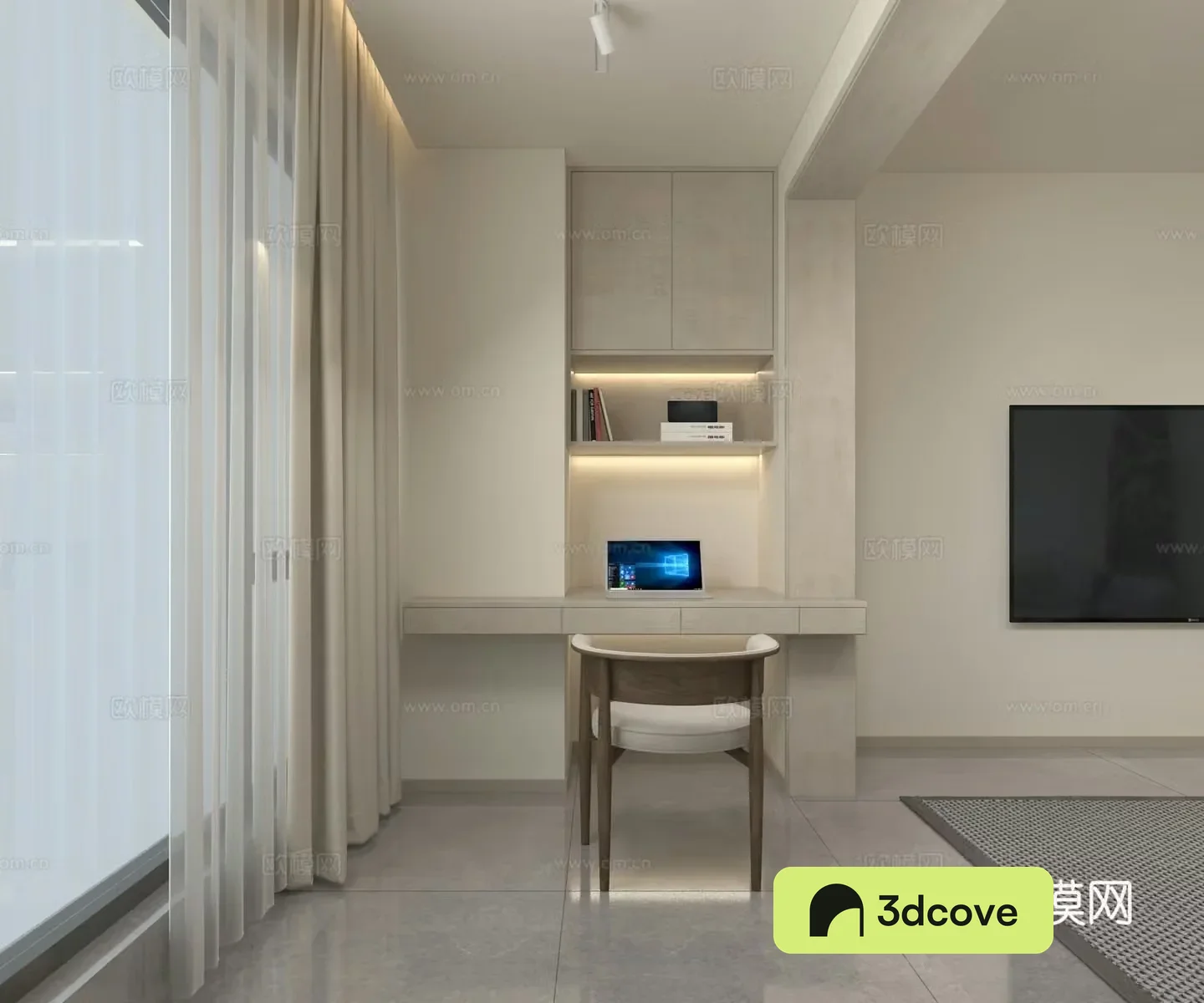 Modern small study room study table and chair