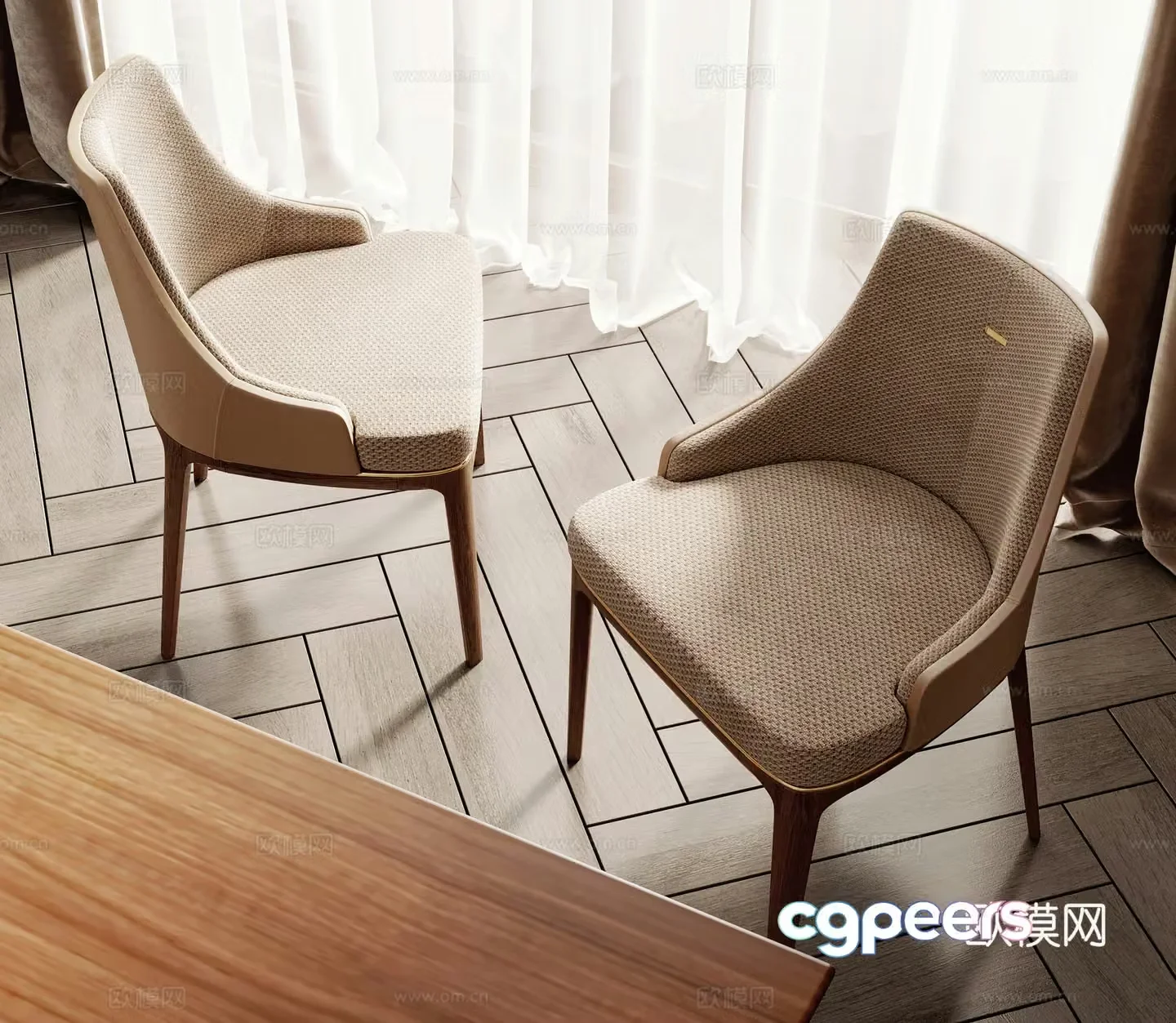 Modern chair dining chair 3d model