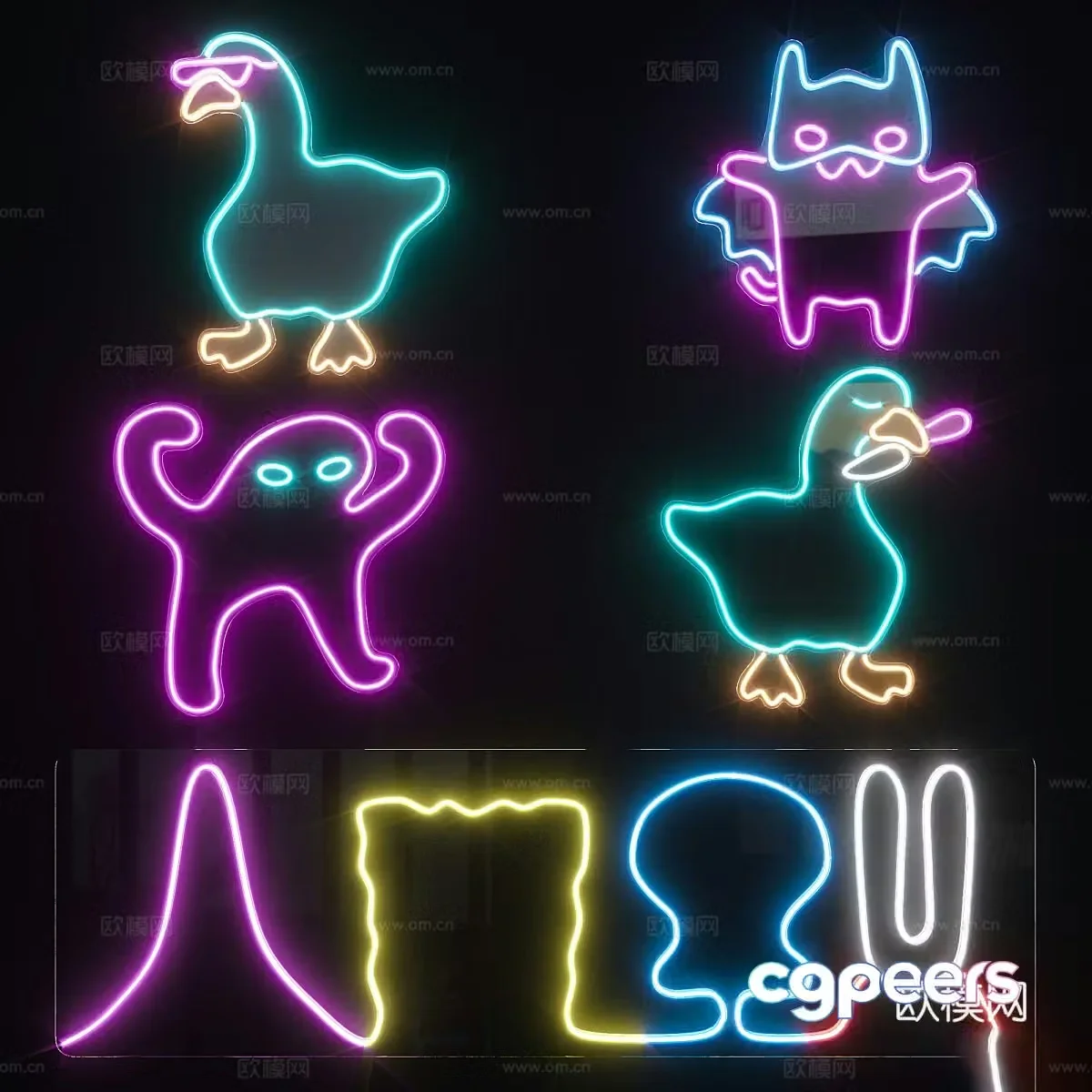 Neon light 3d model