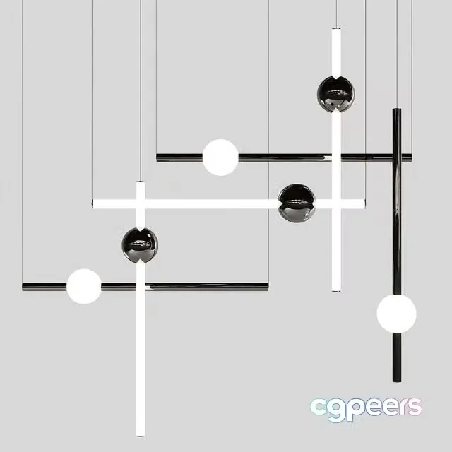 3ds Max Free – Lee Broom ORION TUBE LIGHT POLISHED GUNMETAL