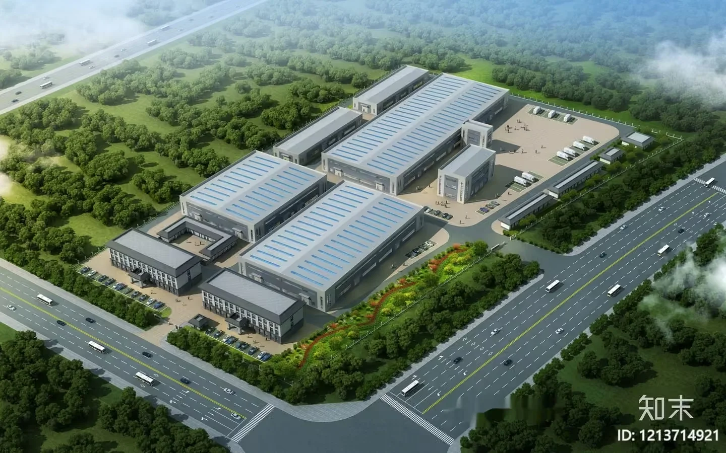 Industrial Buildings 3D Model – 14139 – VRAY Render
