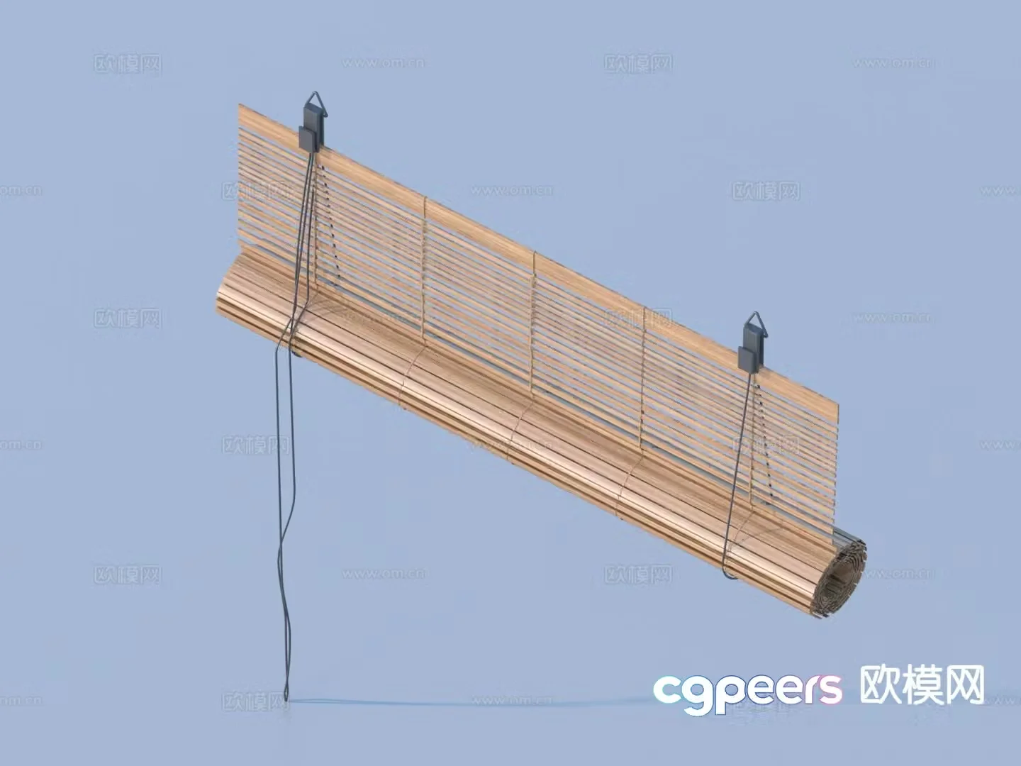 Wabi-sabi curtains roller blinds bamboo blinds 3d model