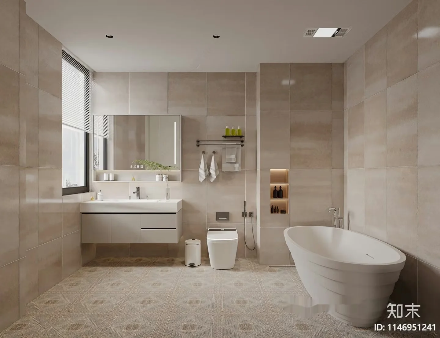 A Modern Bathroom 3D Model – 6668 – CORONA Render