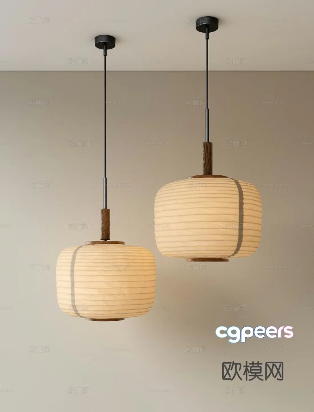 Wabi-sabi chandelier paper chandelier 3d model