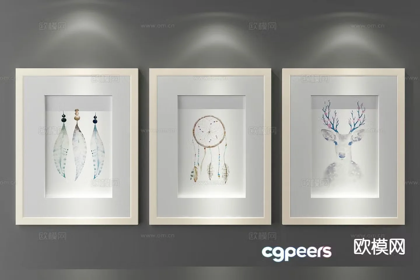 Decorative painting art painting hanging painting 3d model