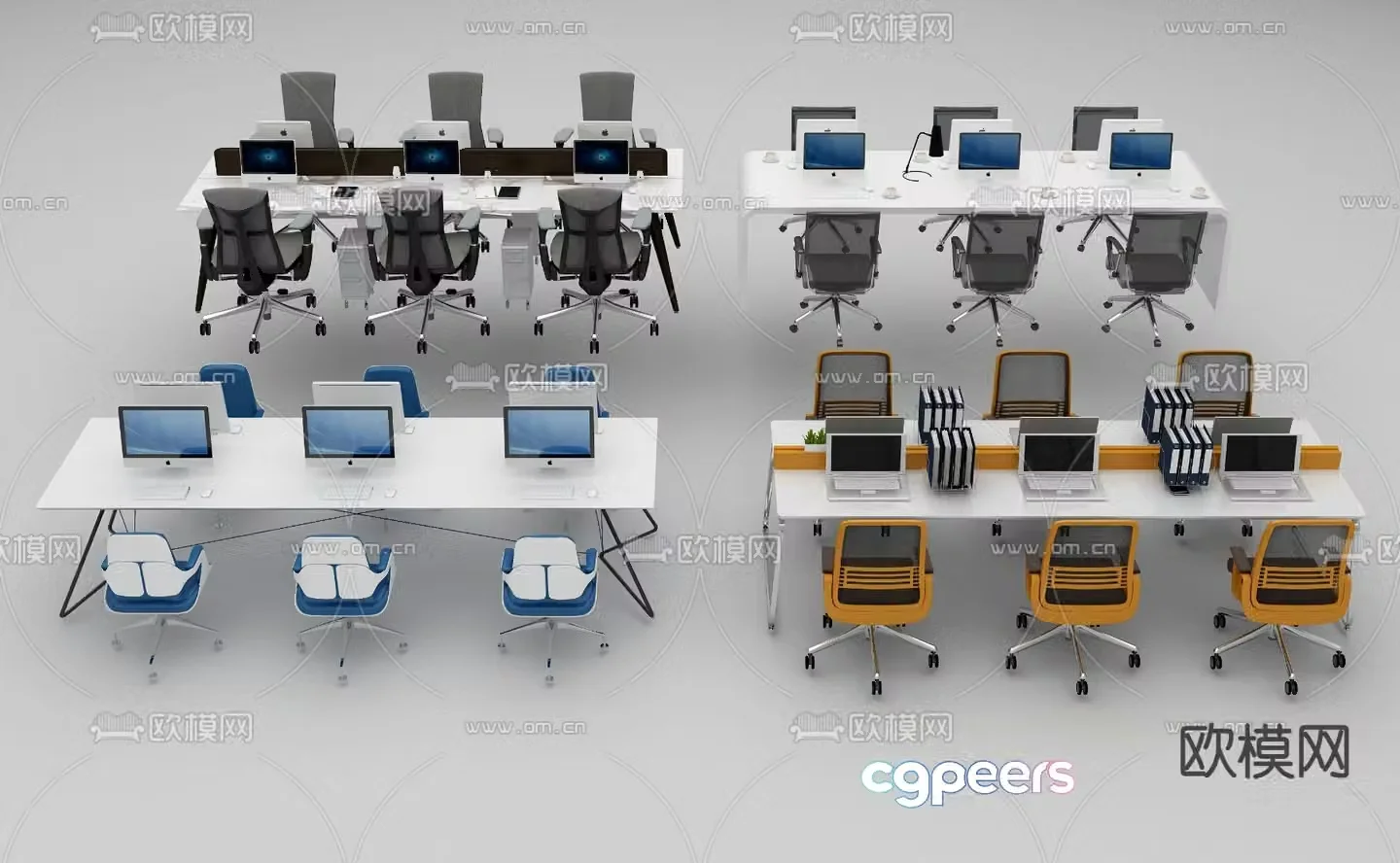 Office desk and chair 3d model