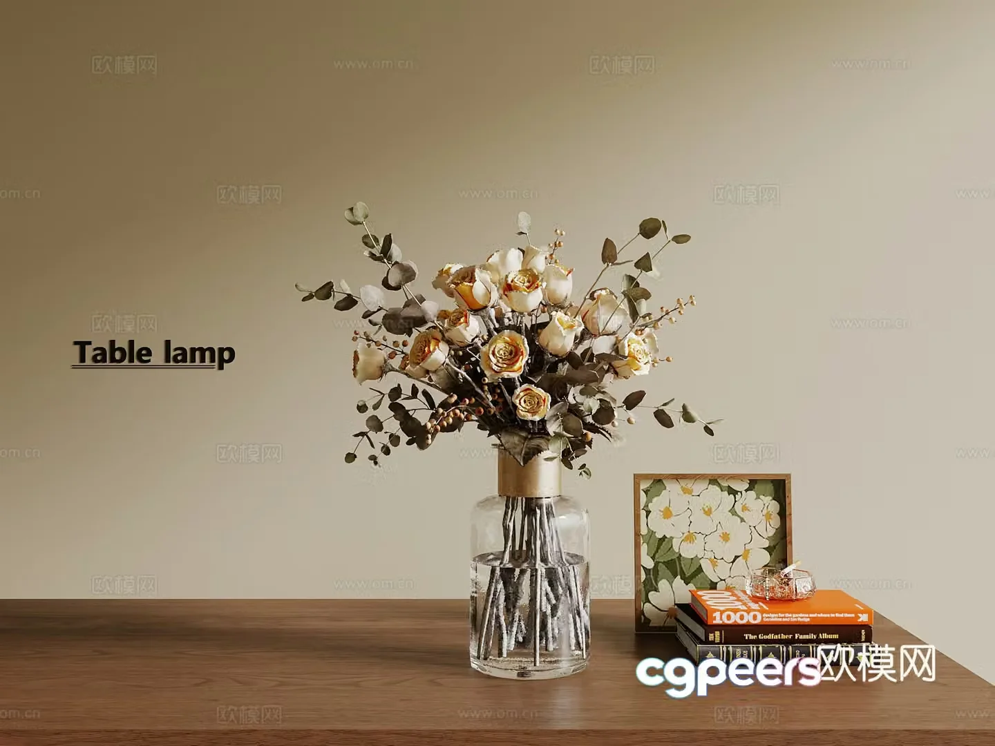 French vase floral 3d model