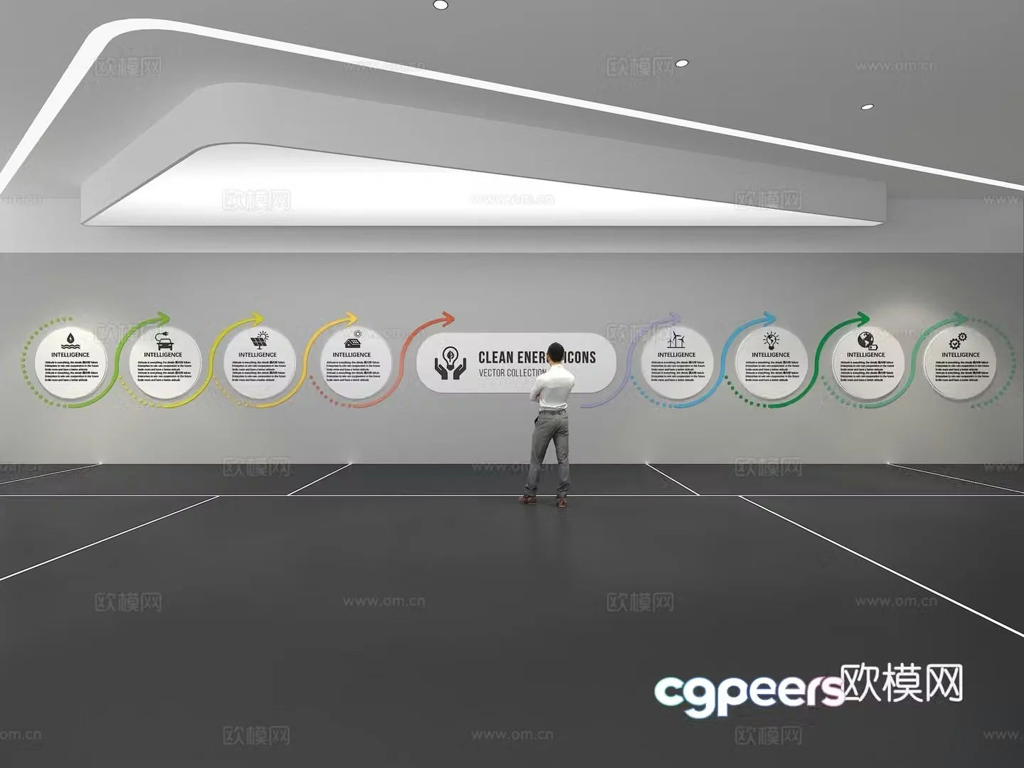 Cultural wall Corporate culture wall Education Theme wall Exhibition hall Campus culture Corridor 3D model