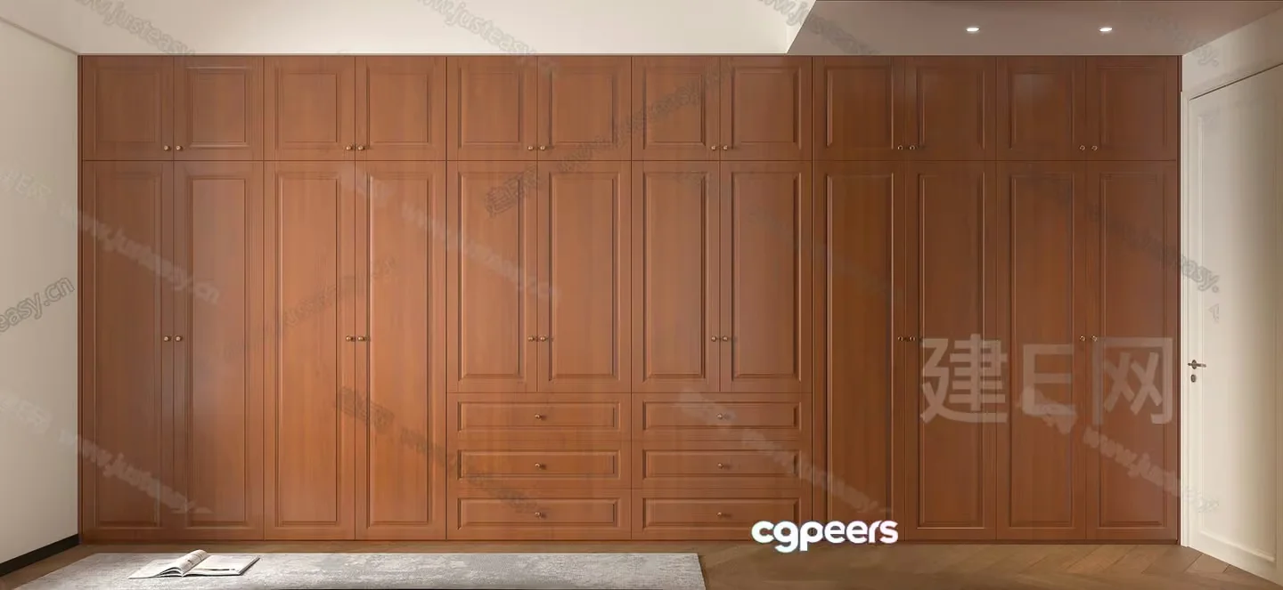 A Large Wooden Closet 3D Model – 1469 – VRAY Render