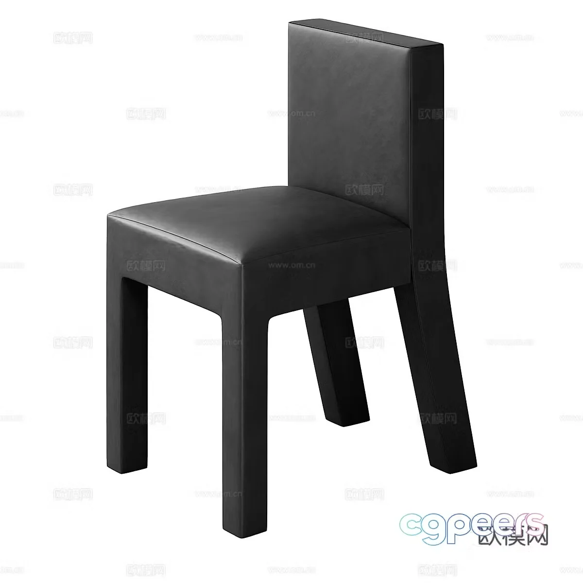 Modern simple single chair Black leather chair Casual chair Stool 3d model