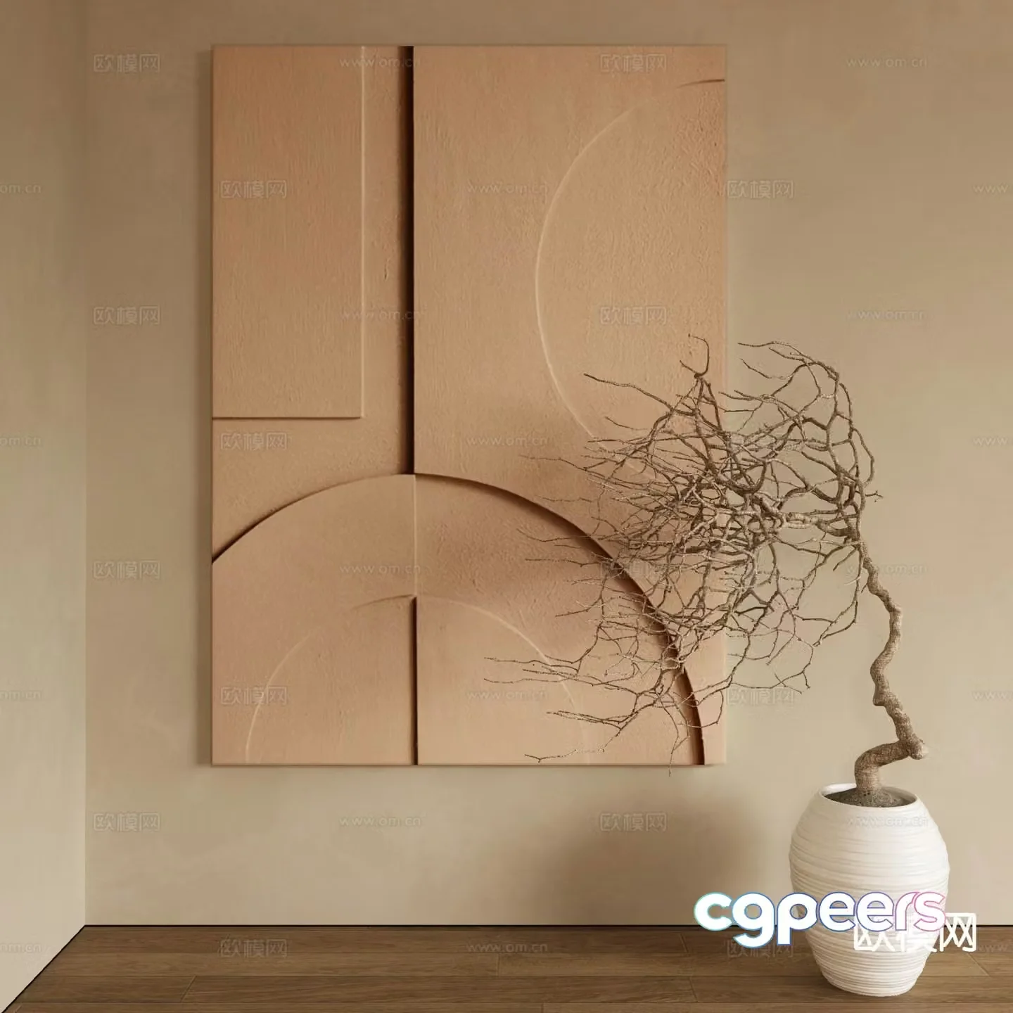 Modern decorative painting three-dimensional painting 3D model