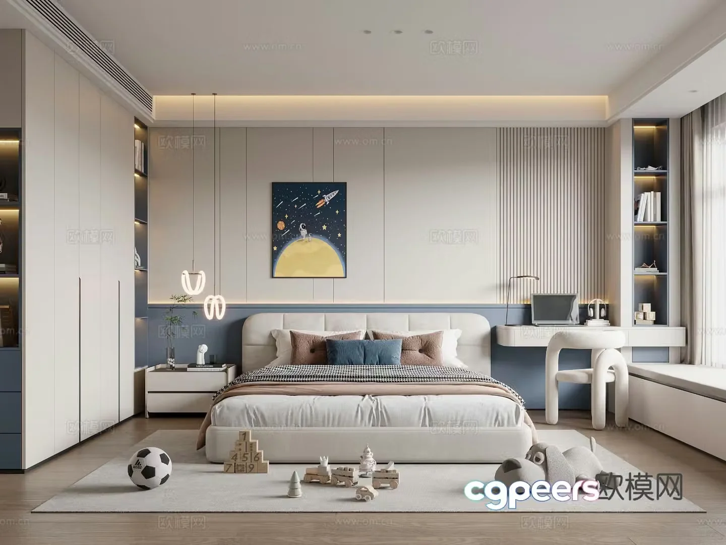 Modern children’s room boy’s room kid’s room 3d model