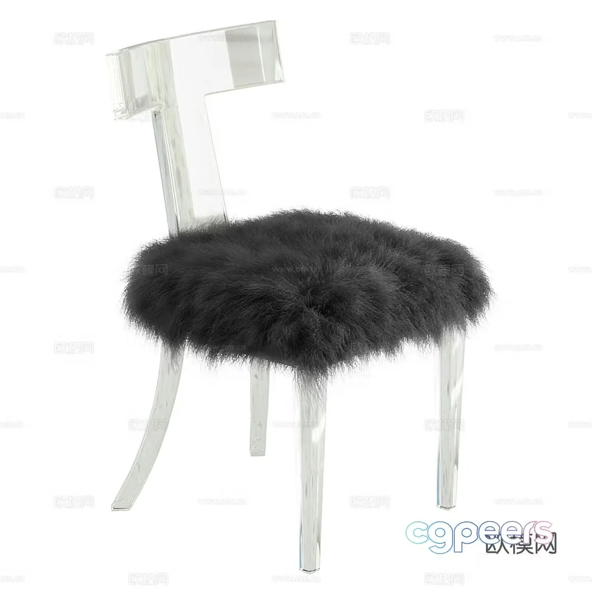 Modern Italian Lucite single chair 3d model