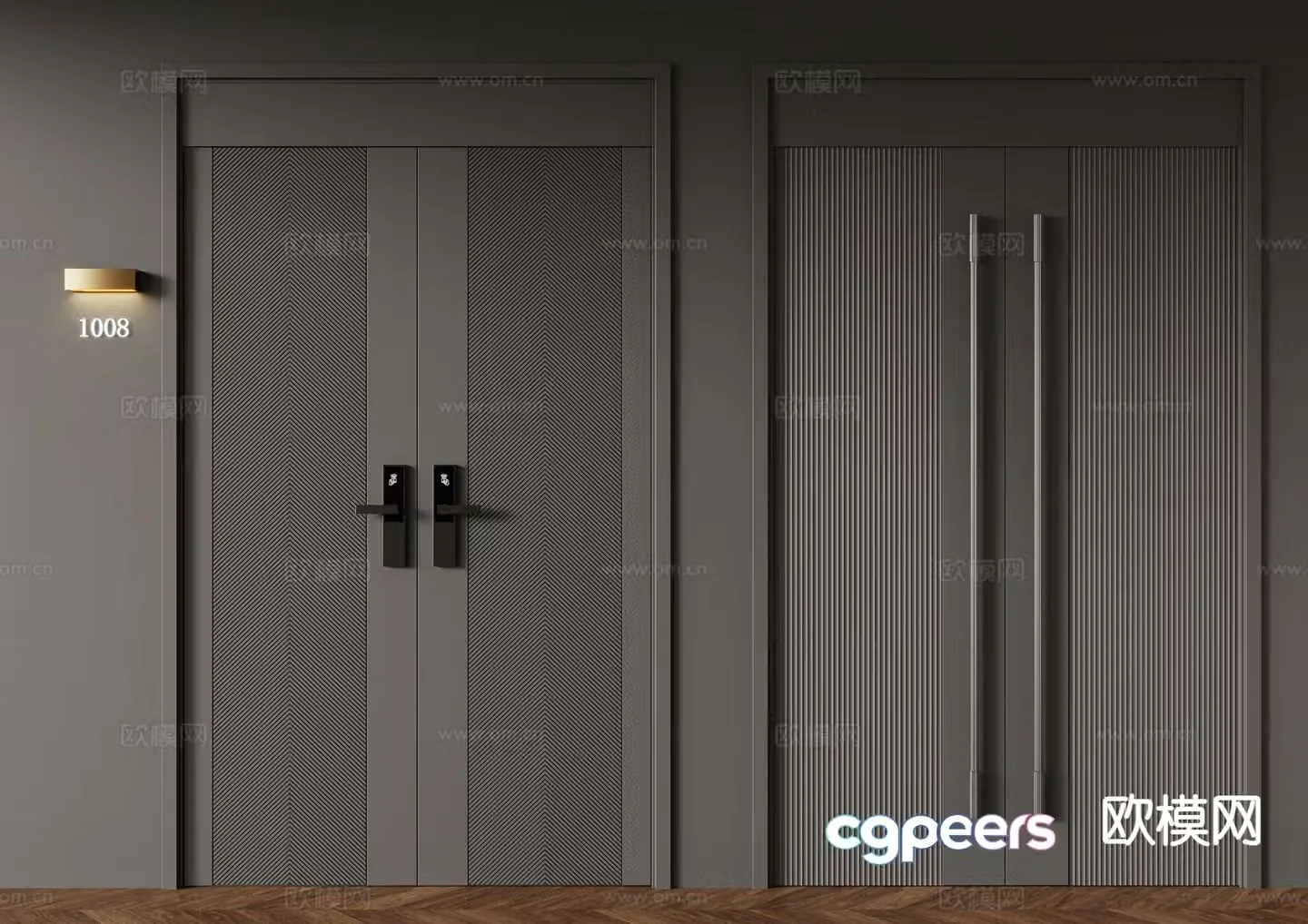 Modern entry door security door 3d model