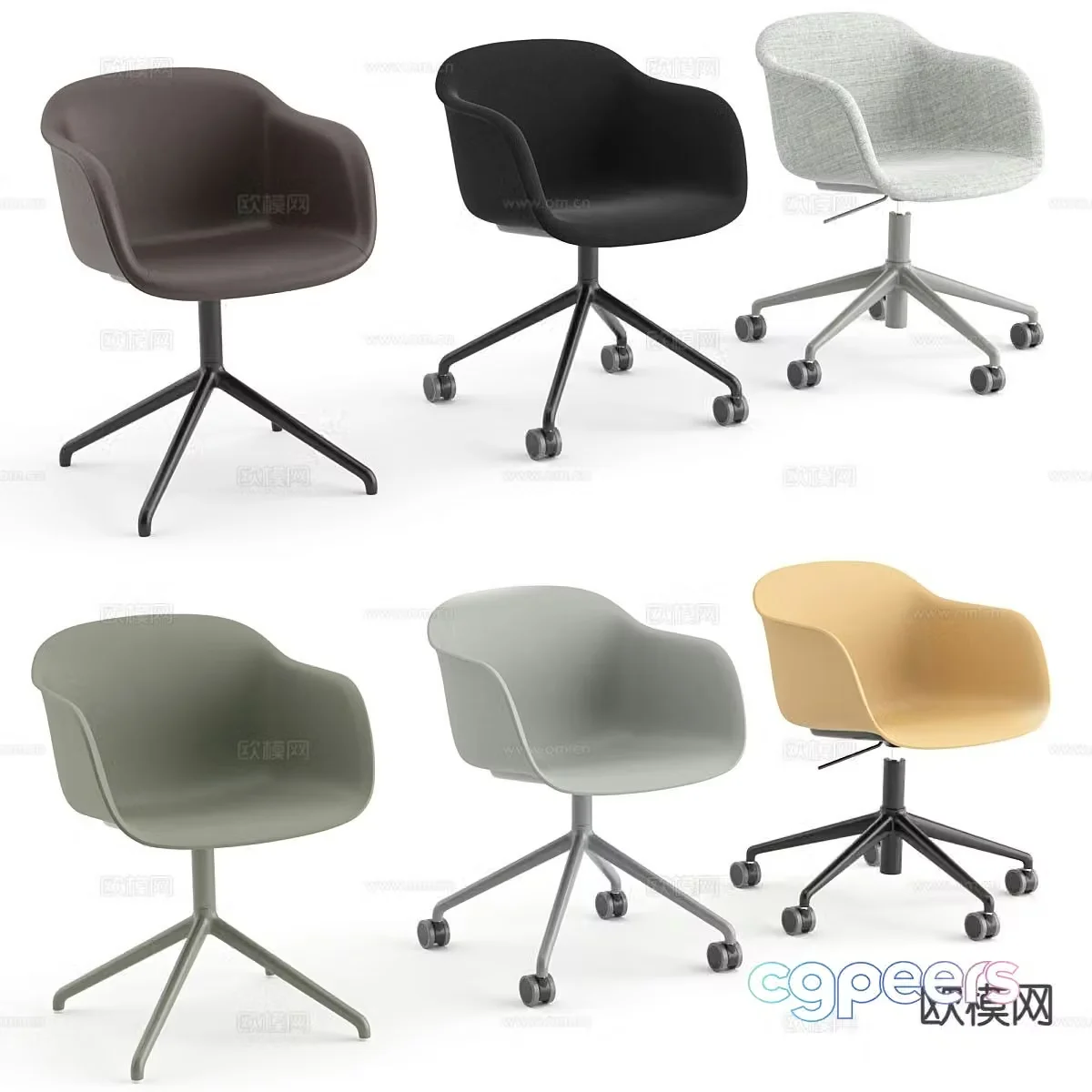 Modern chair swivel chair office chair 3d model