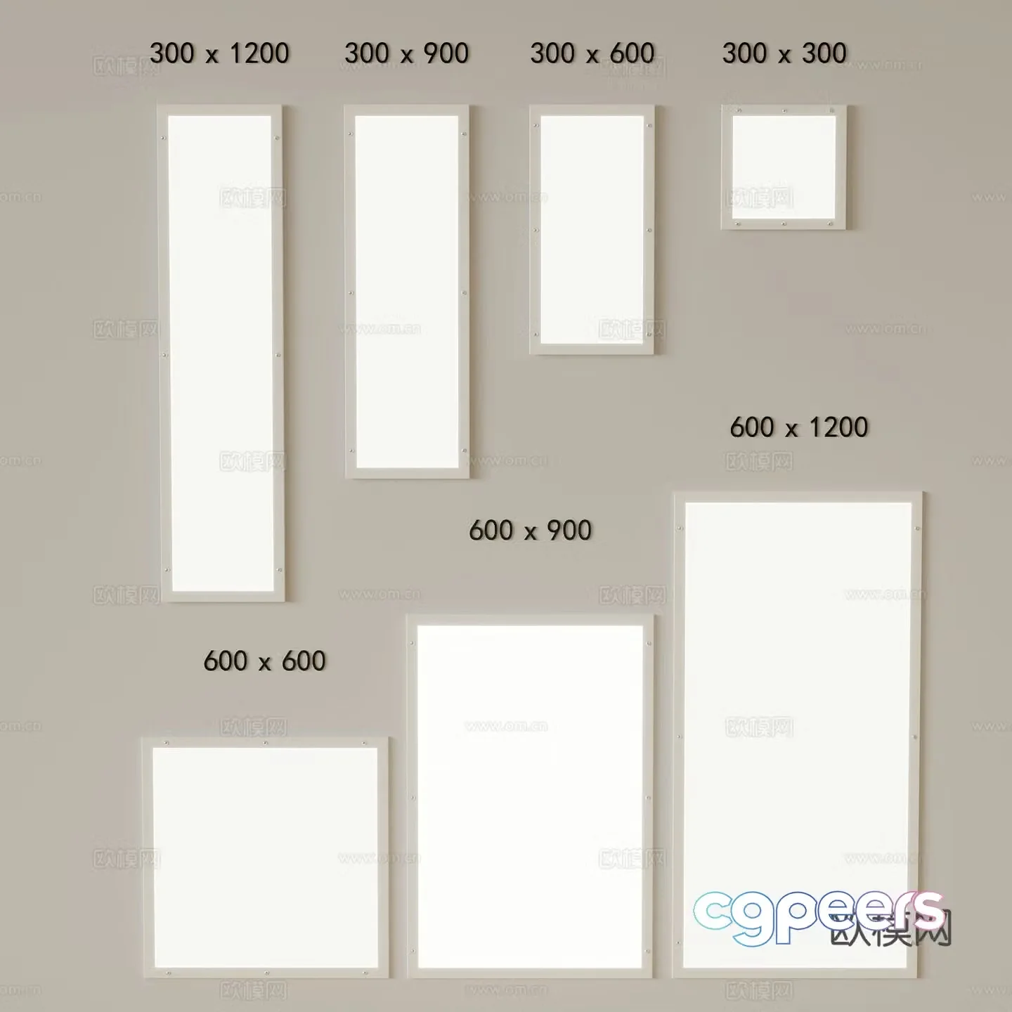 Modern ultra-thin flat lamp office lamp 3d model