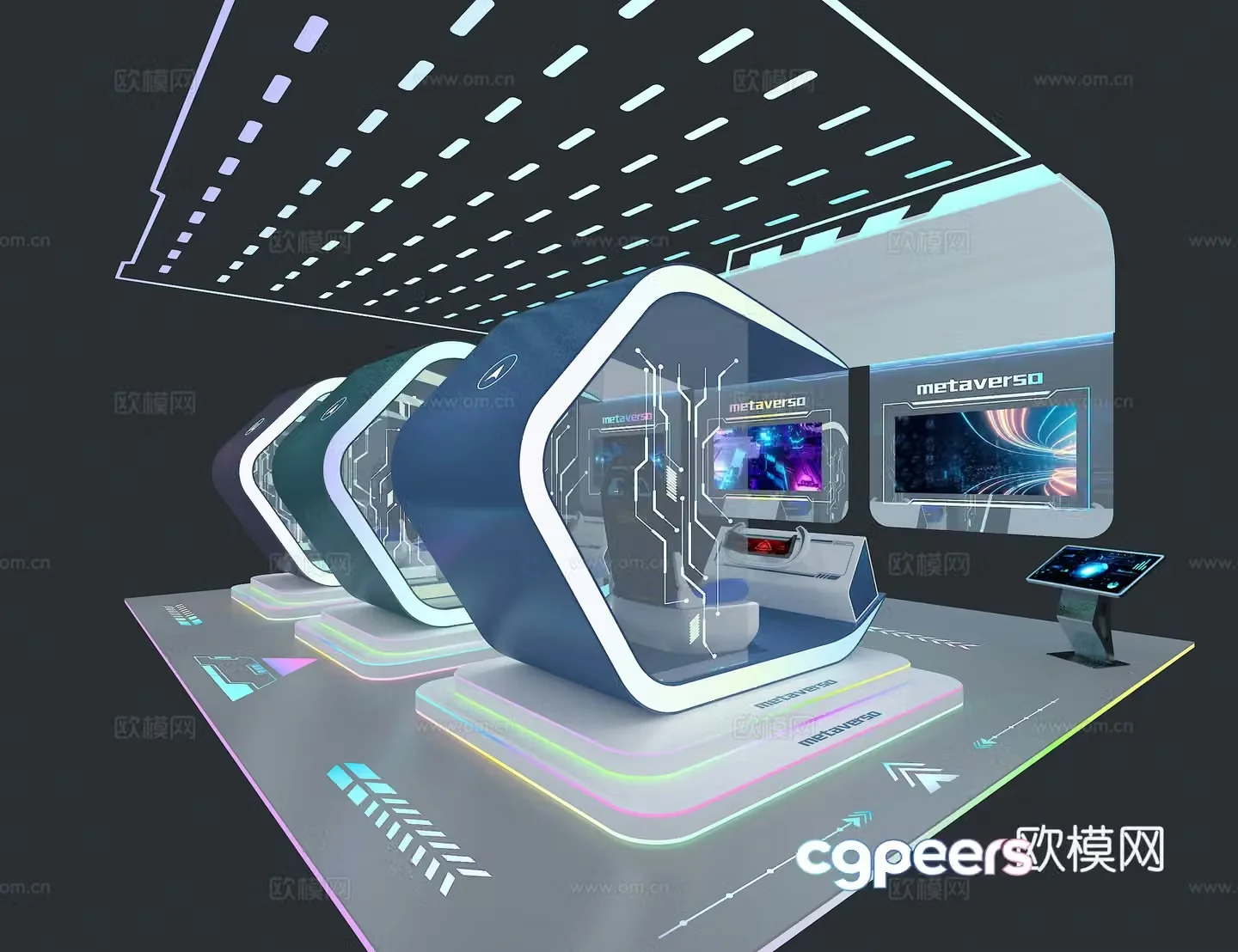 Virtual experience booth 3D model