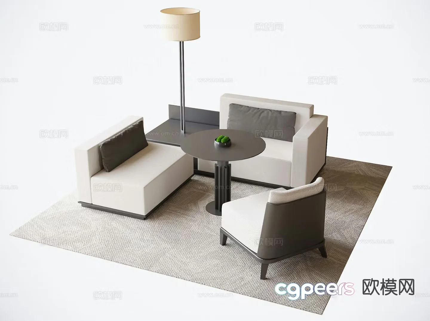 Modern sales office sofa 3d model