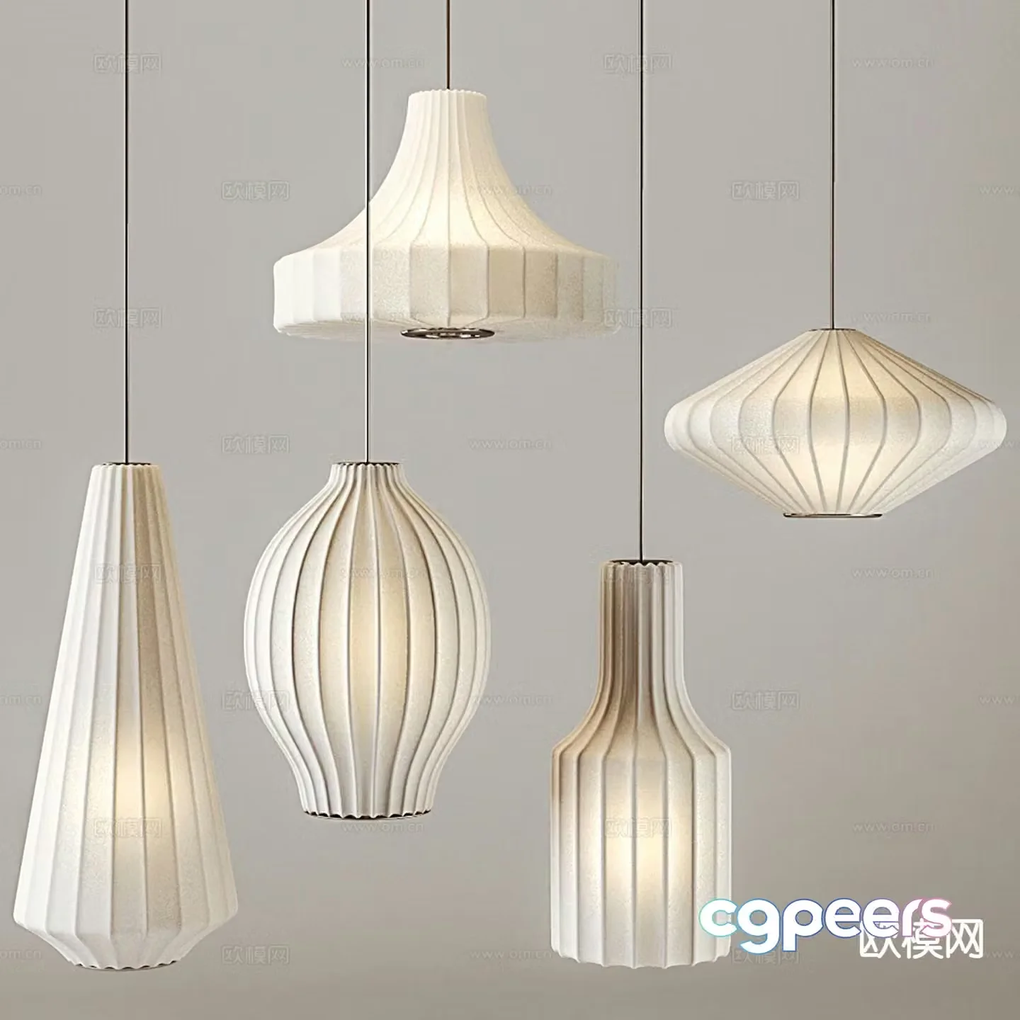 Cream style art lamp indoor chandelier 3d model