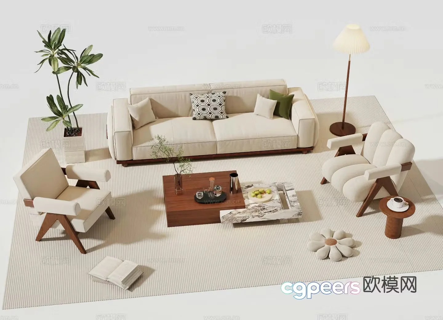 Medieval style modular sofa 3D model