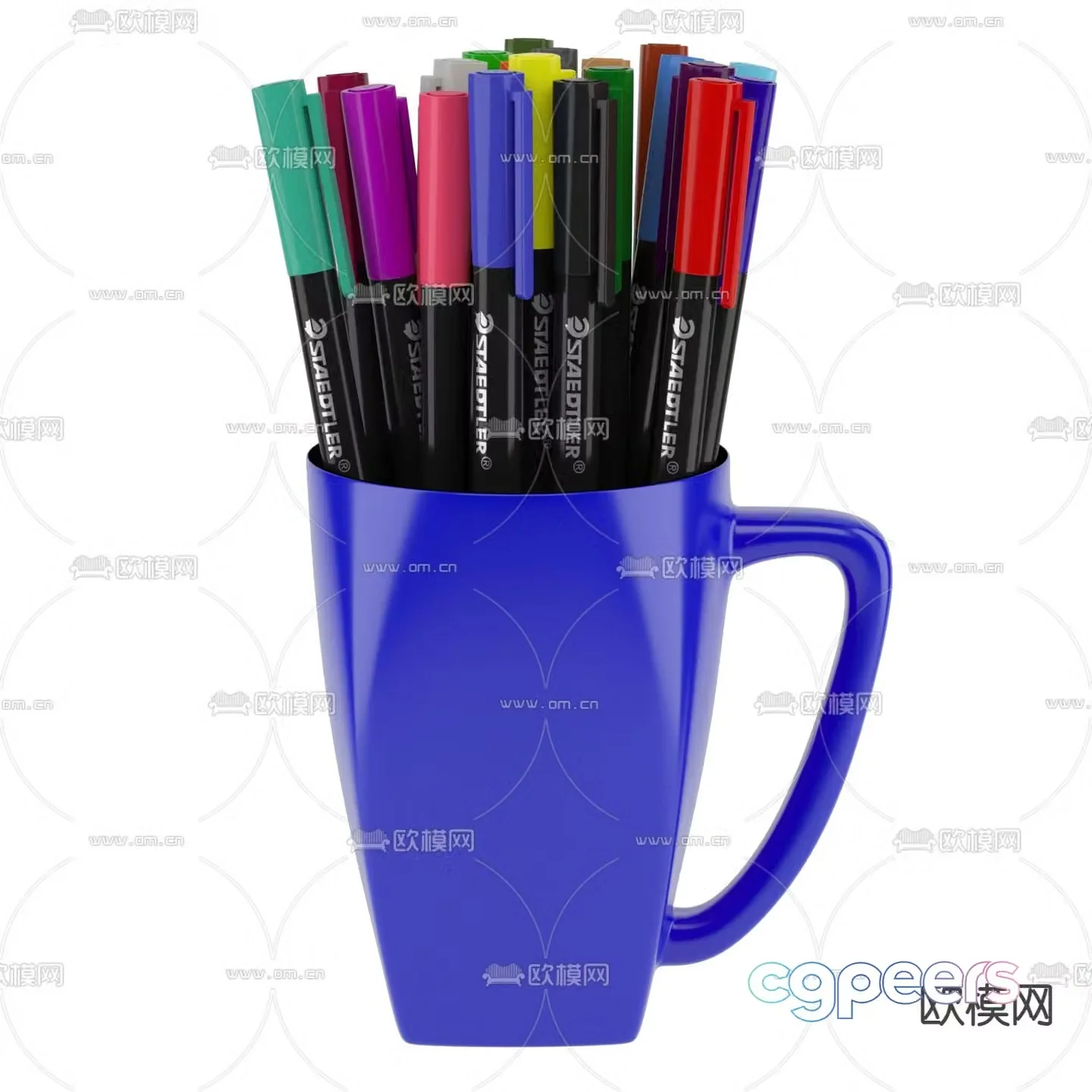 Watercolor pen marker pen holder 3d model