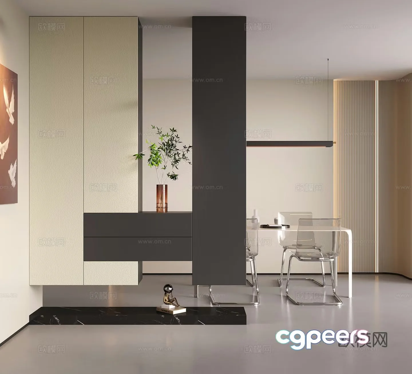 Modern porch shoe cabinet partition shoe cabinet decorative shoe cabinet functional porch entrance porch 3D model