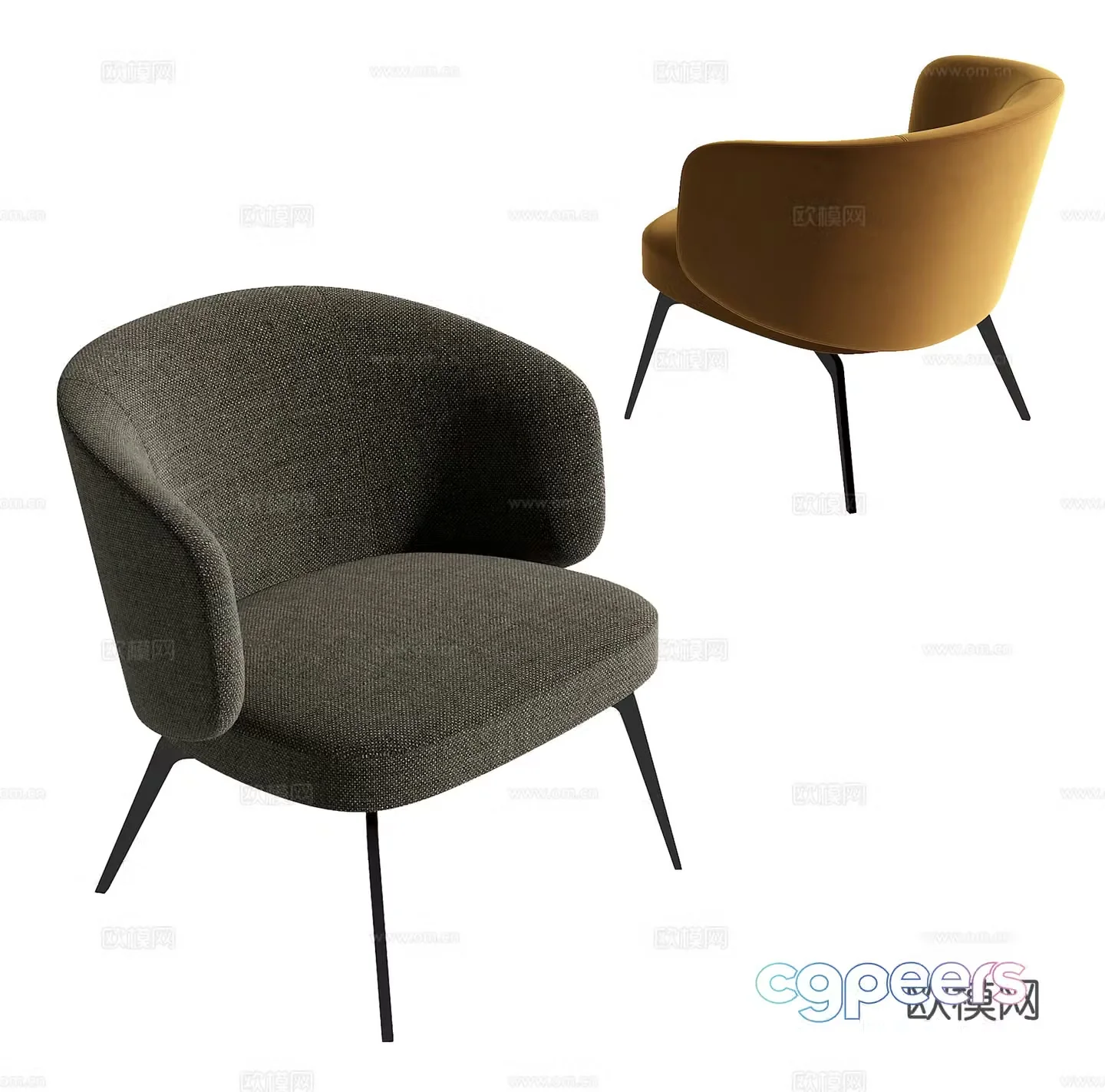 Modern single chair 3d model