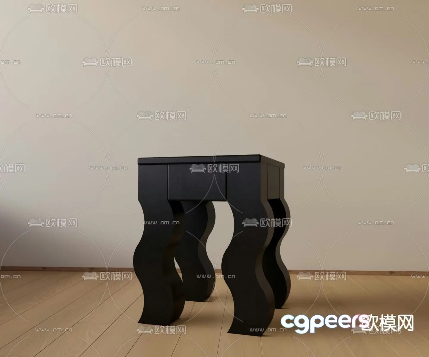 Modern shoe changing stool makeup stool small bench 3D model