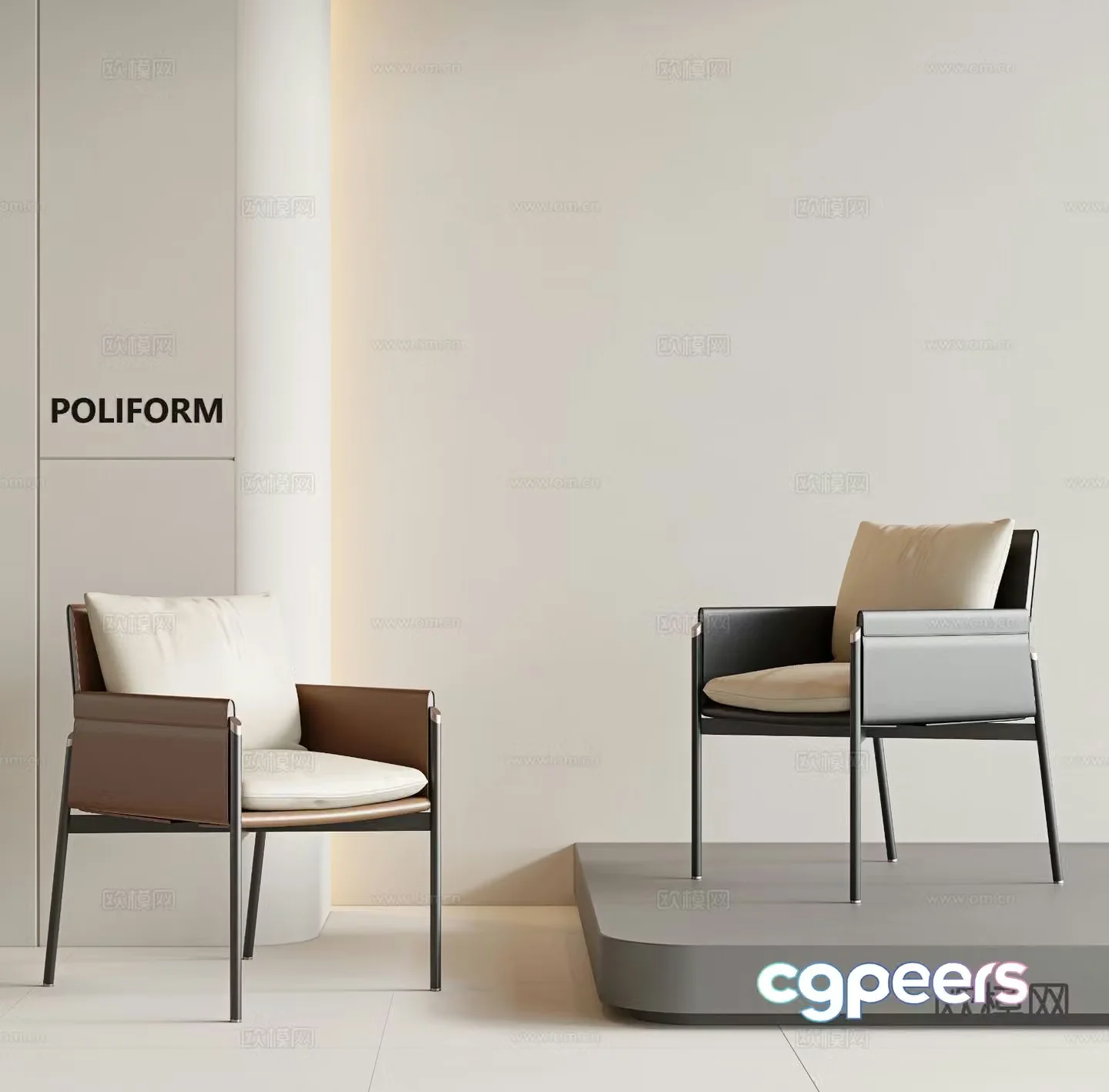 Modern chair leisure chair 3d model