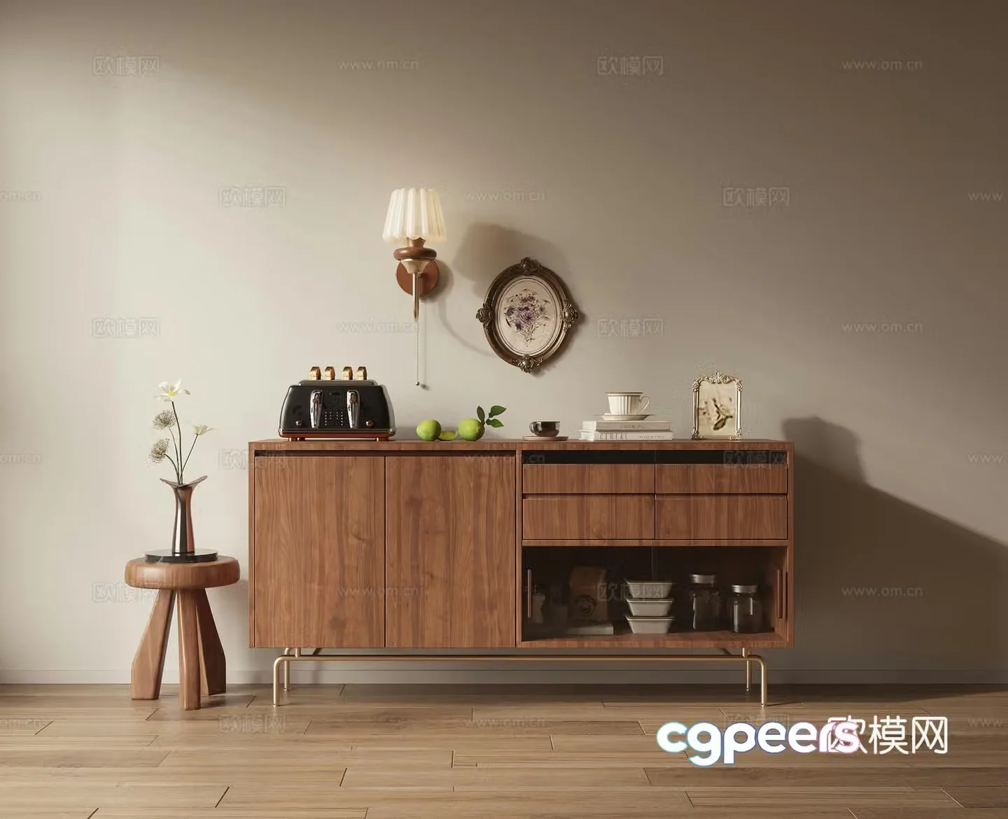 Sideboard Wine Cabinet 3D Model