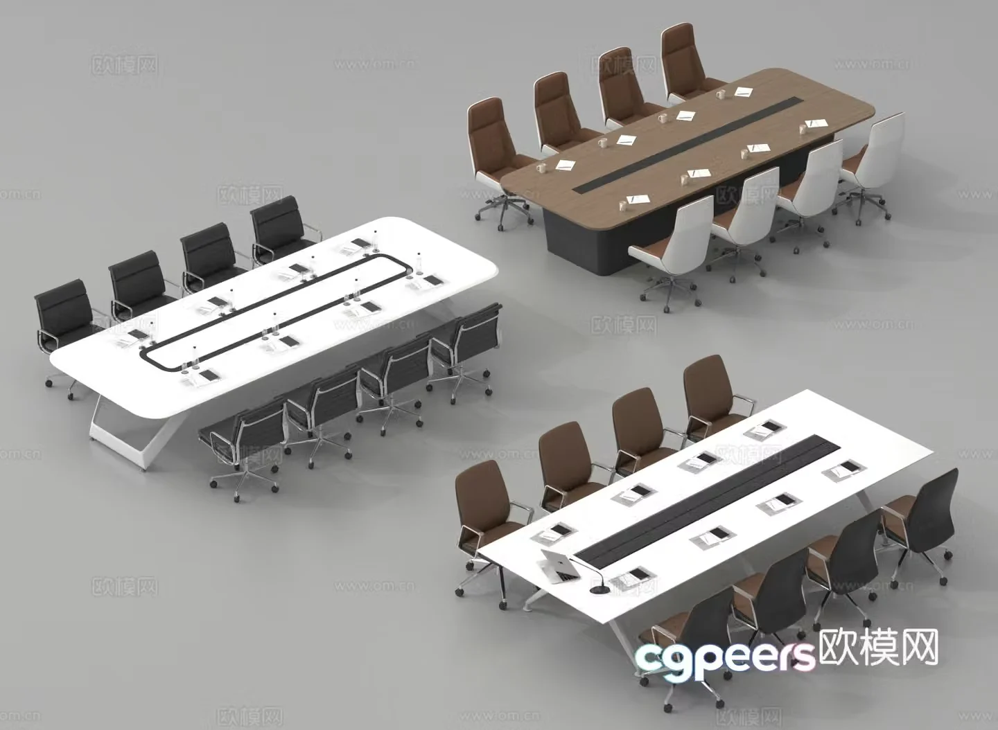 Conference table and chairs Conference table Conference table Office chair 3d model