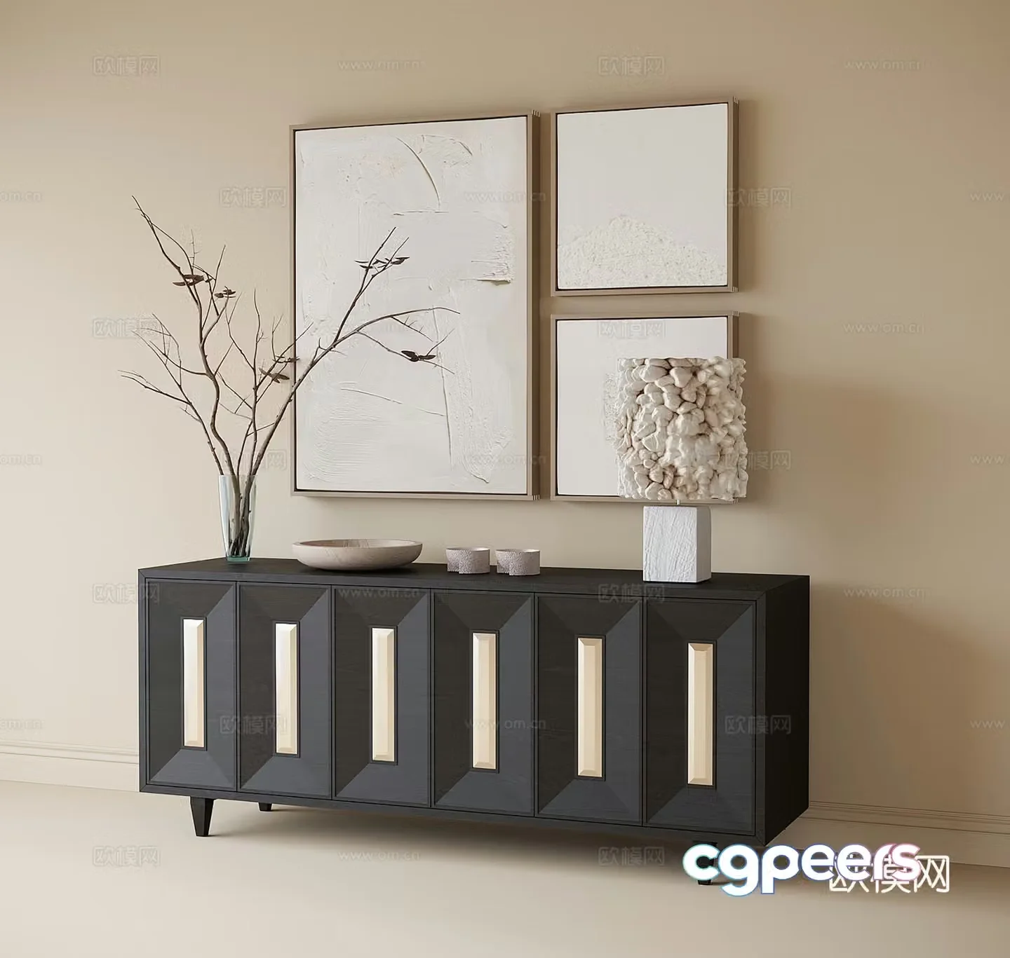 Modern porch cabinet side cabinet 3D model