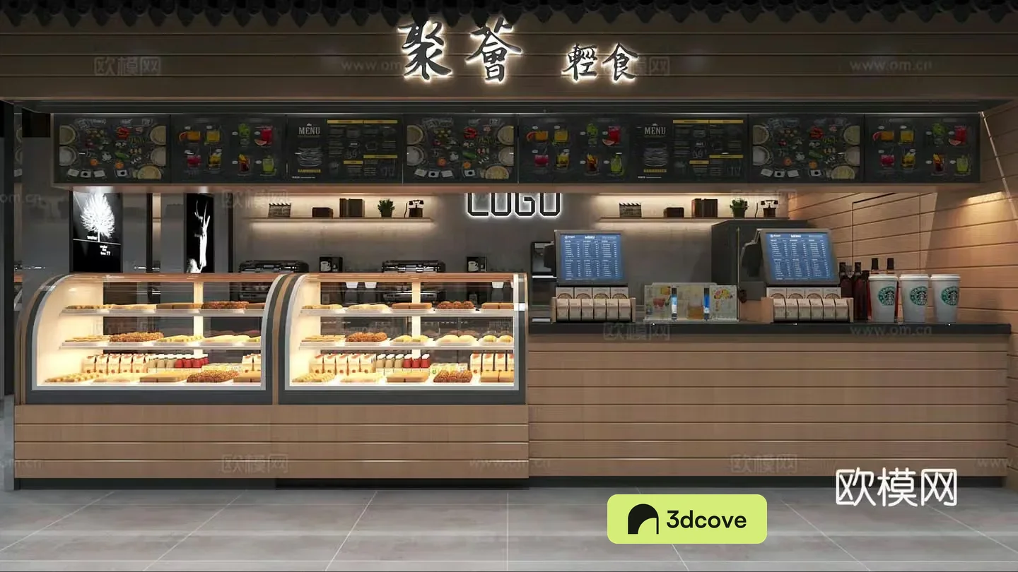 Modern light food restaurant fast food restaurant
