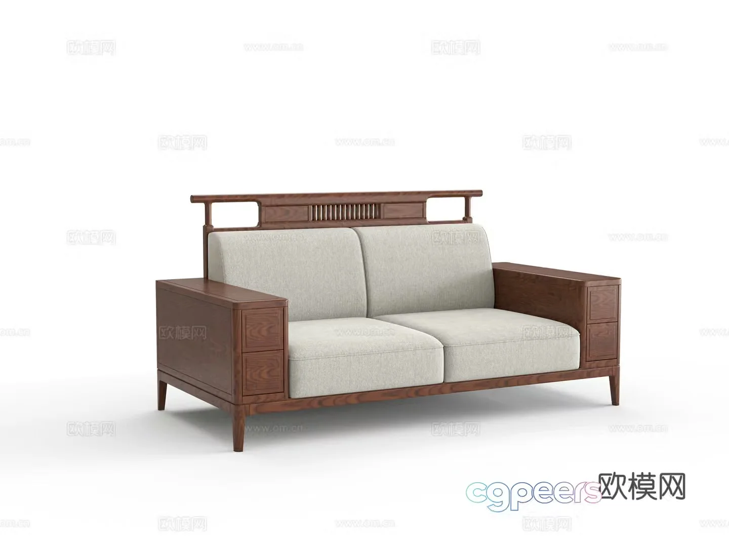 Chinese double sofa 3D model