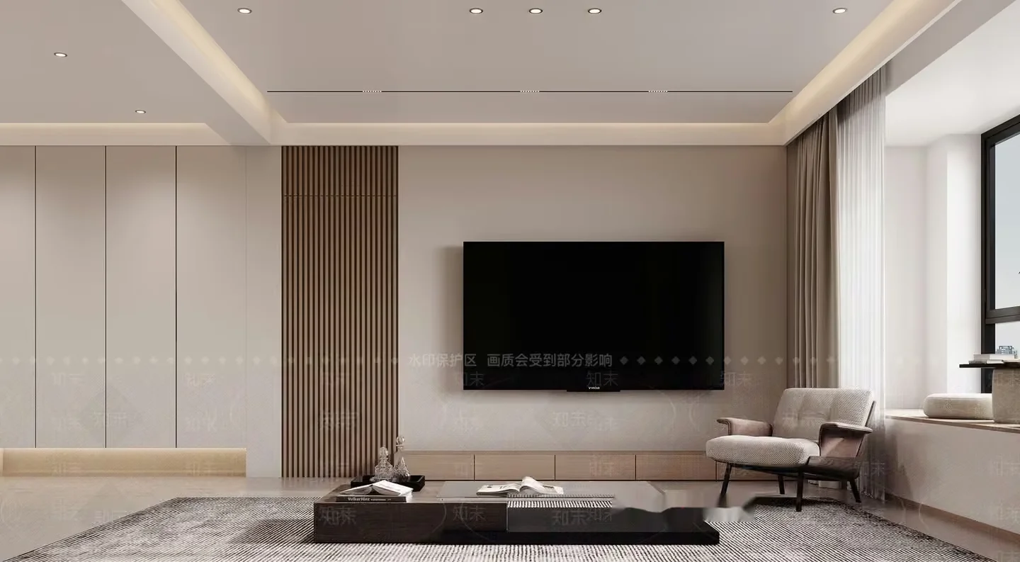 Modern Living Room 3D Model – 4329 – VRAY Render