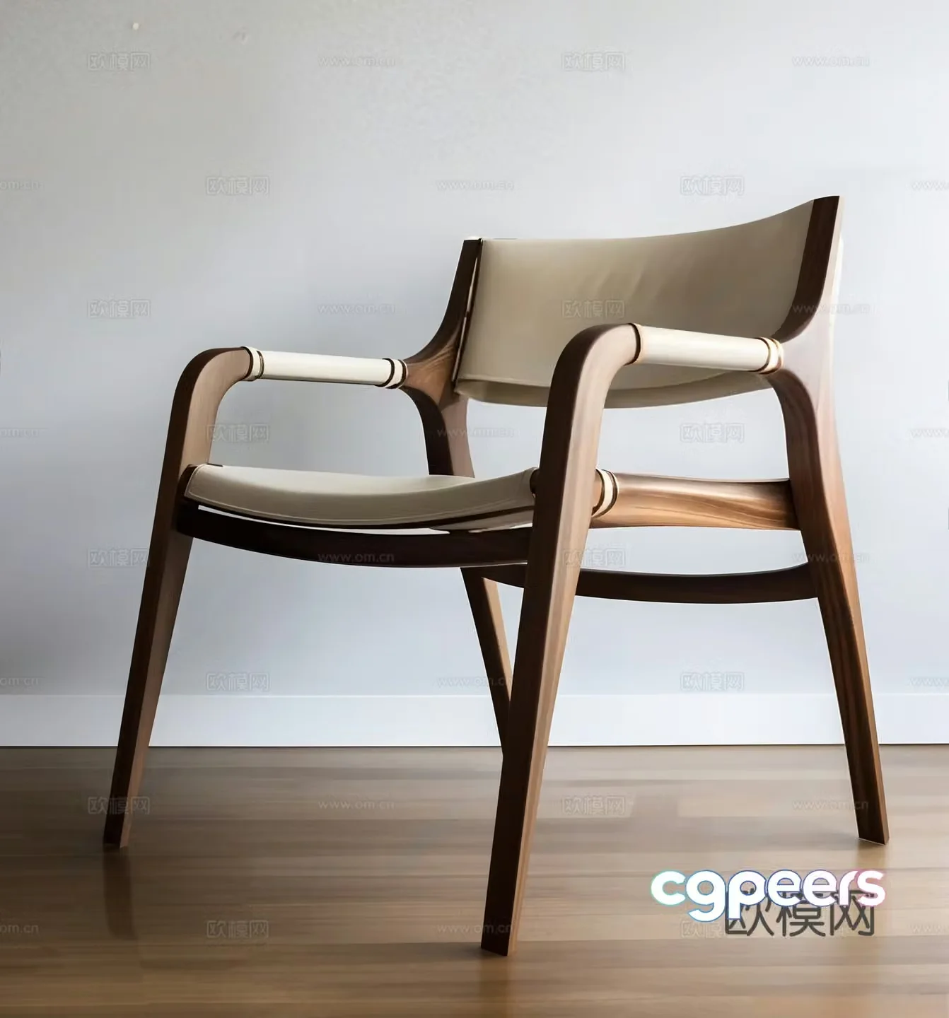 Modern wooden chair Armchair Back chair Dining chair 3d model