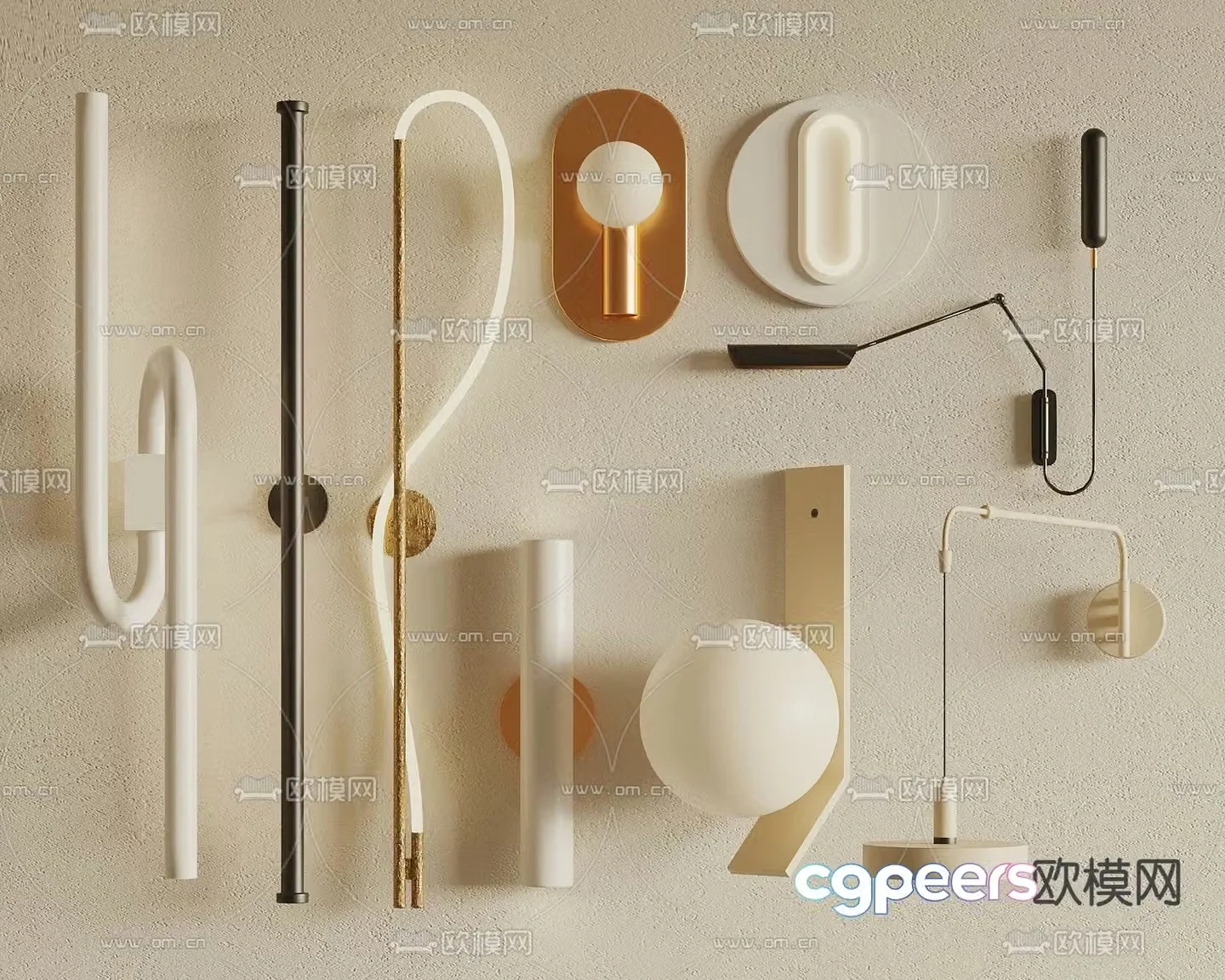 Cream style wall lamp 3d model