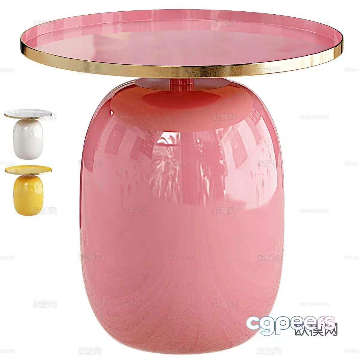 Modern Italian Berenika Mushroom Side Table 3D Model