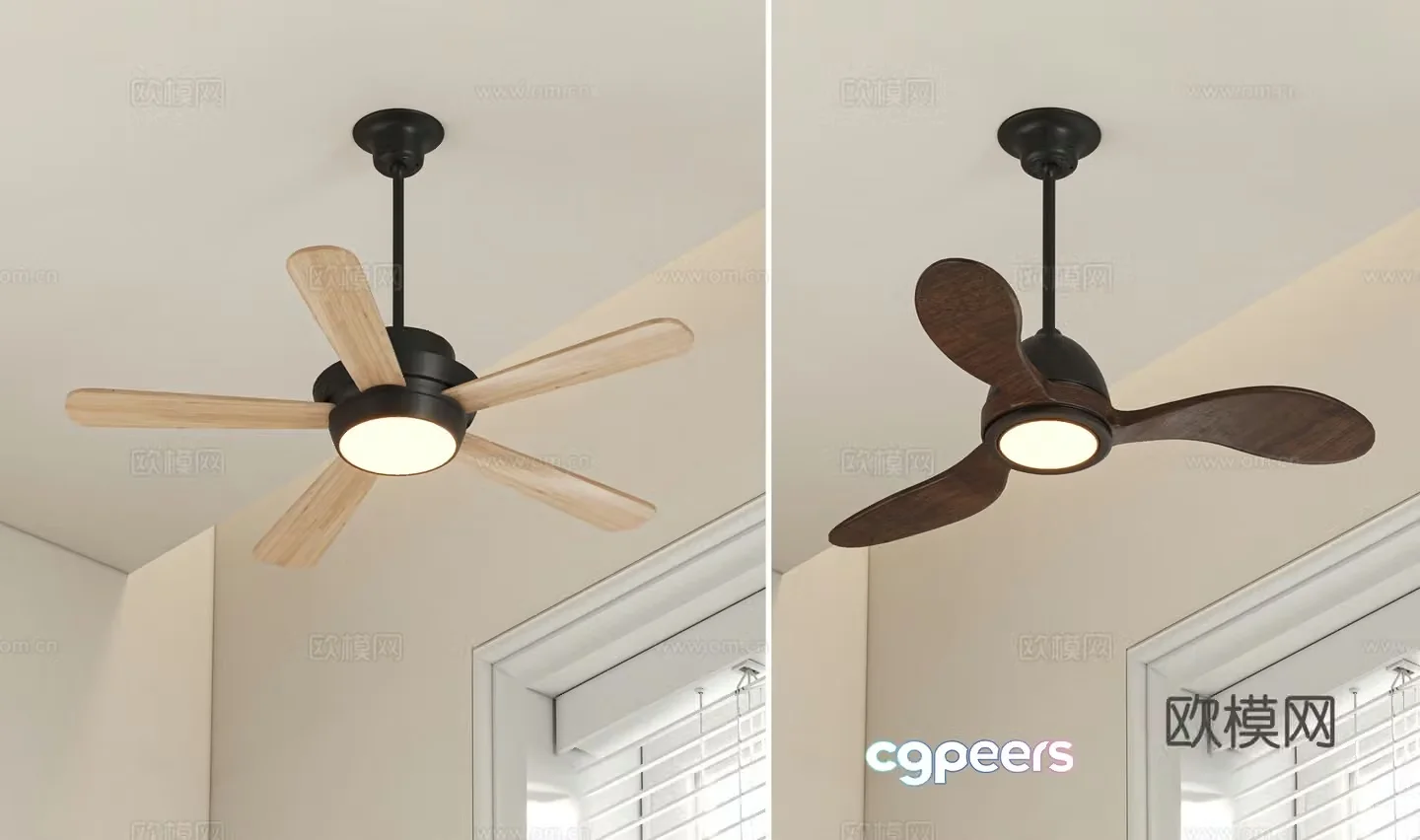 Medieval style ceiling fan lamp fan chandelier 3d model