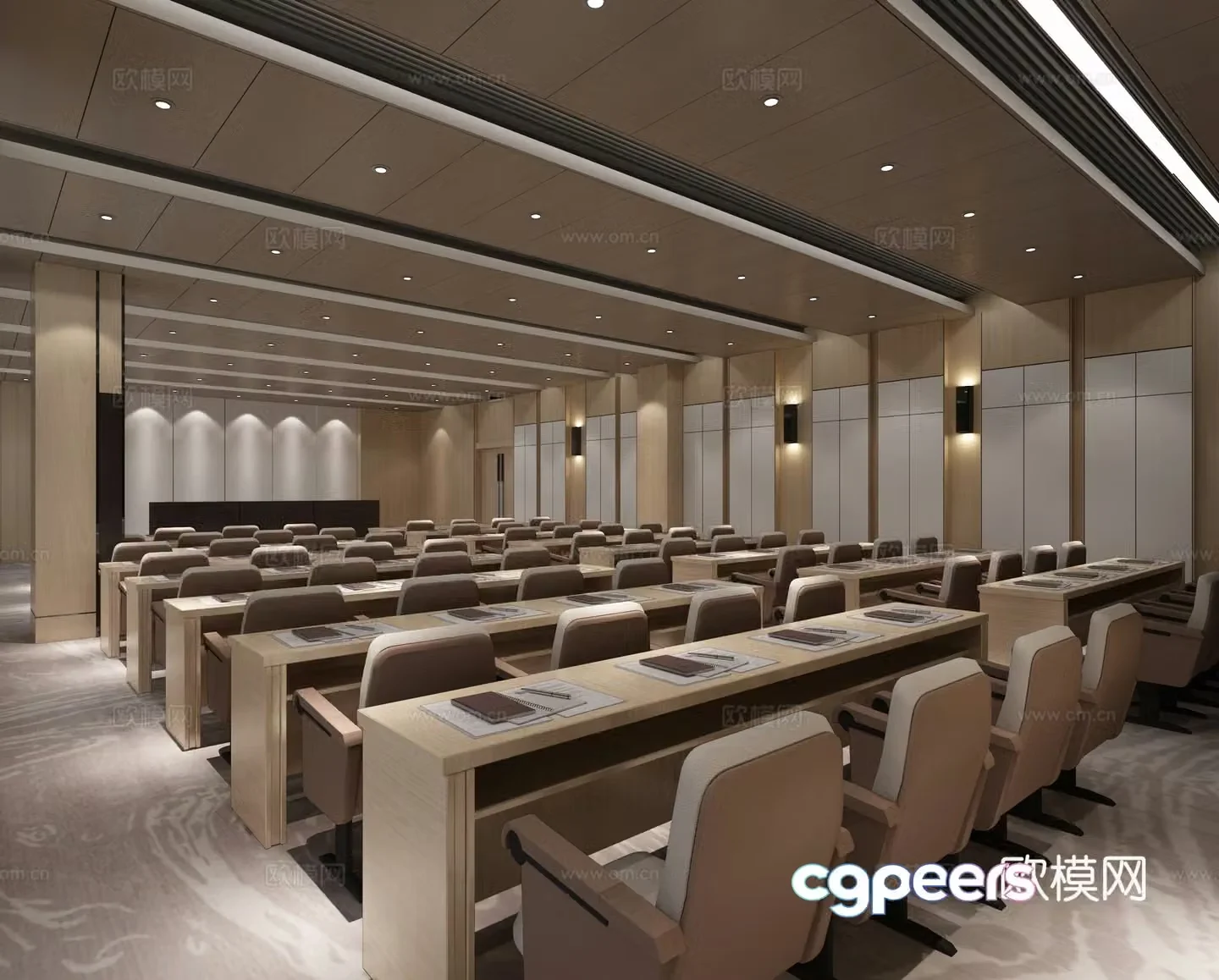 Modern staircase conference room lecture hall 3d model
