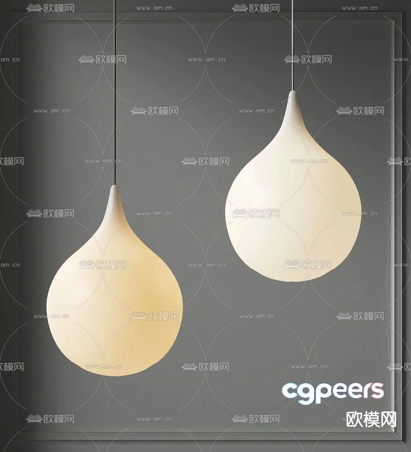 Water drop chandelier restaurant chandelier 3d model