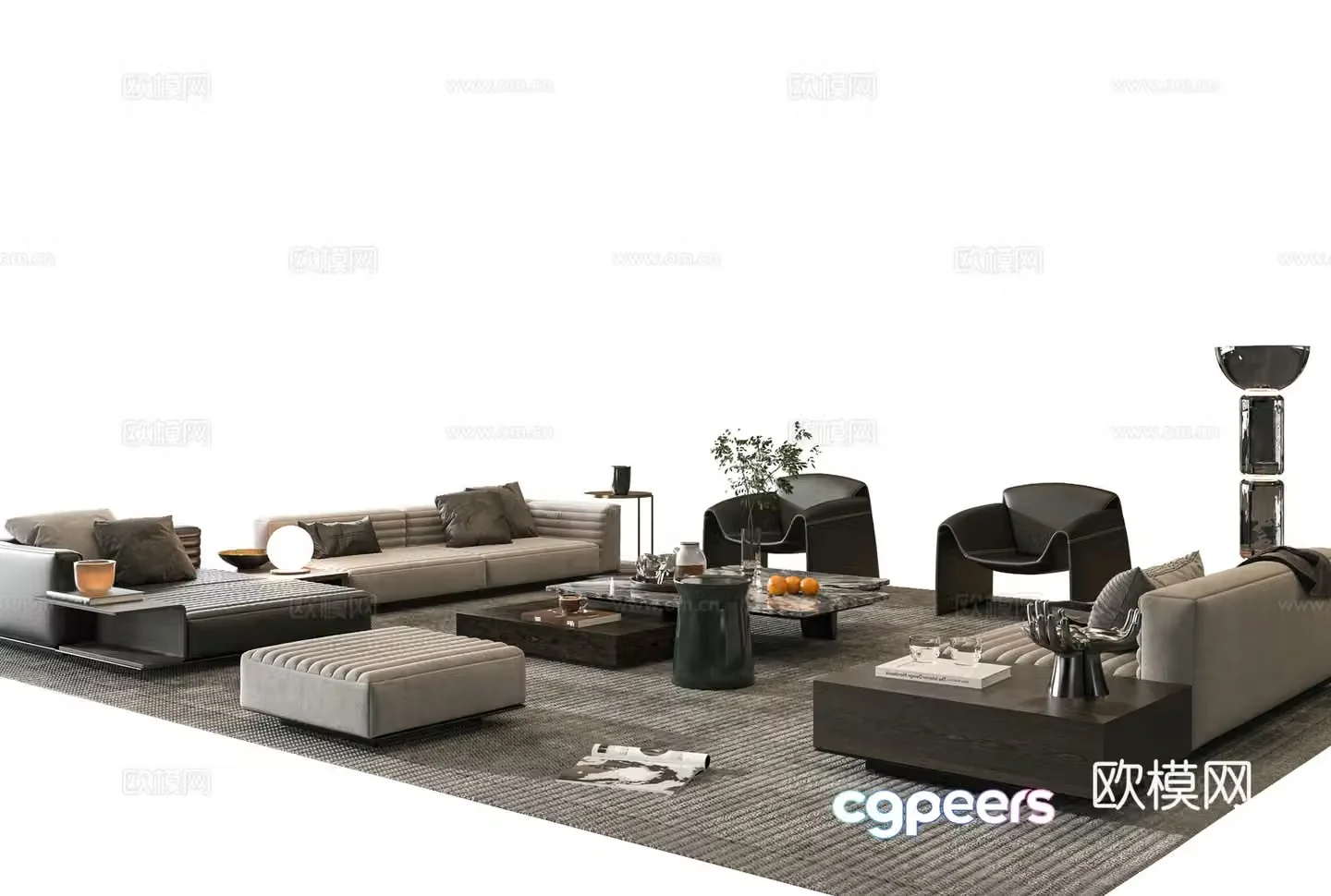 Italian sofa combination 3D model