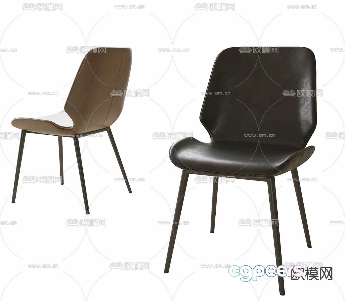 leather chair dining chair 3d model