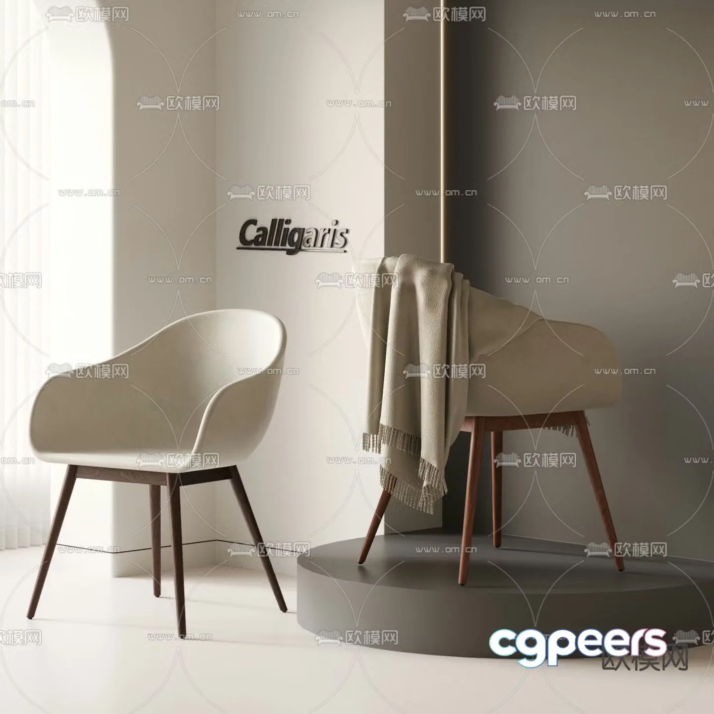 Nordic chair dining chair 3d model