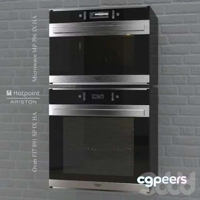 3ds Max Free – Oven FI7 891 – Microwave MP 796 by HotPoint