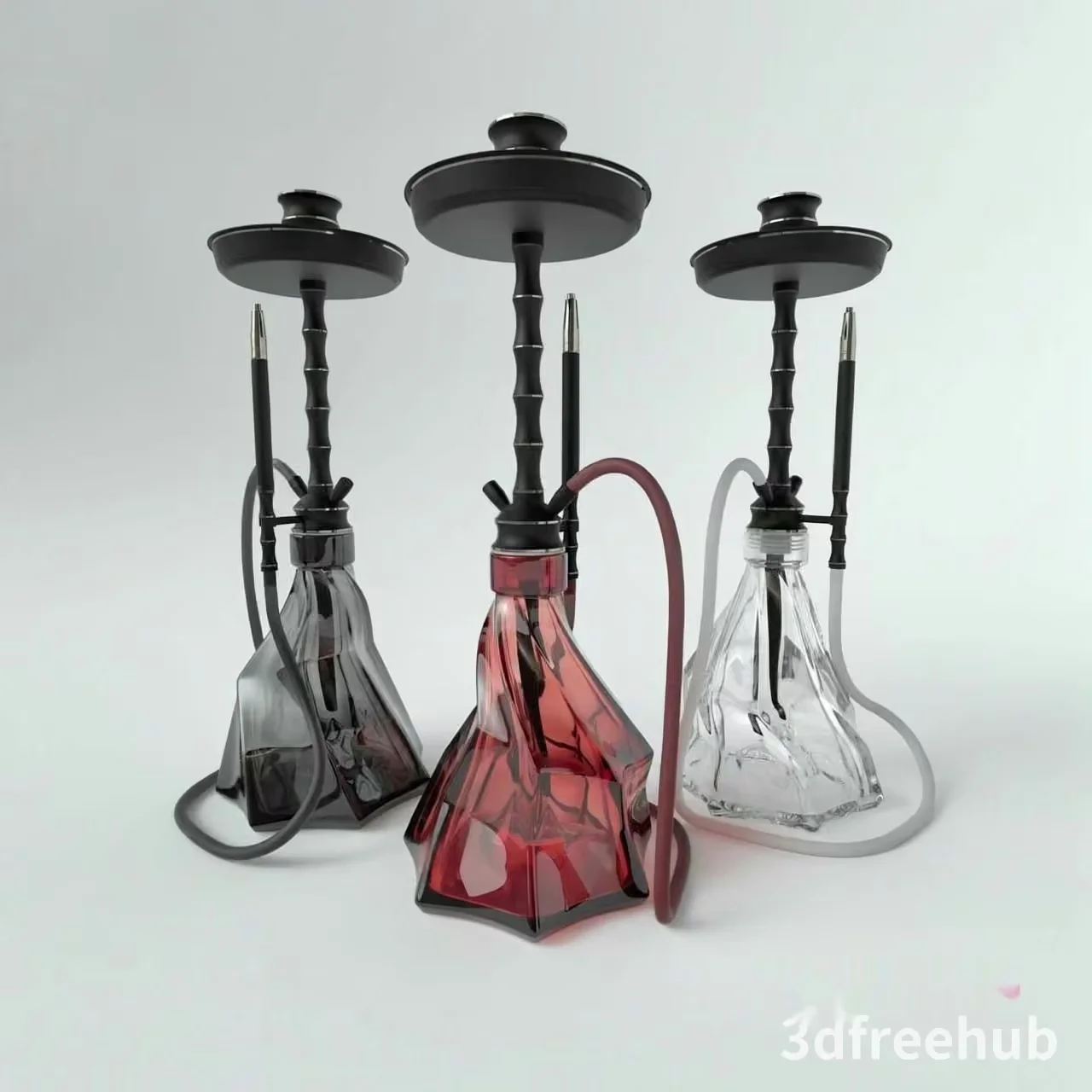 Three Hookahs 3D Model – 22036 – VRAY Render