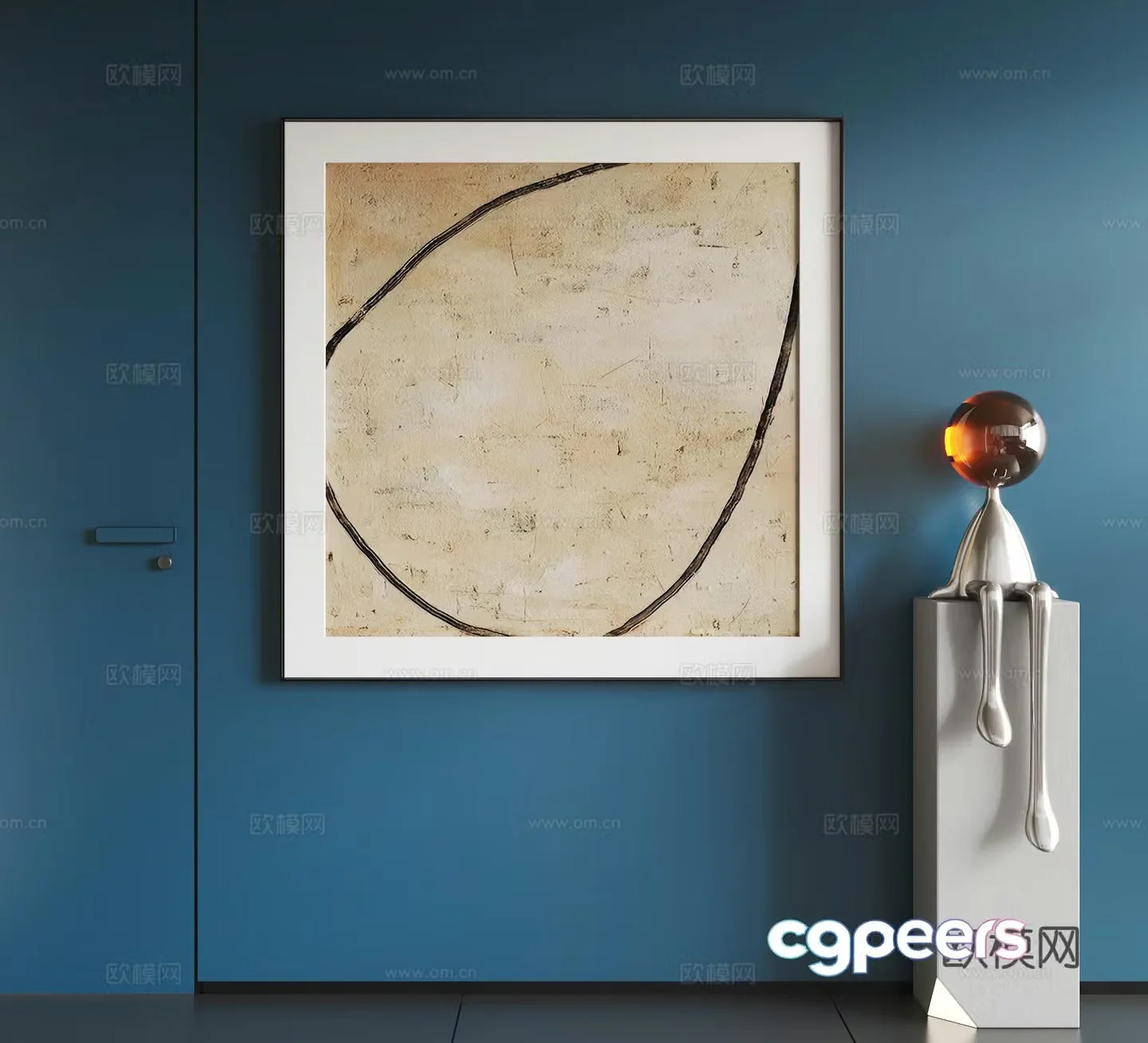 Modern abstract hanging paintings Modern minimalist hanging paintings Modern light luxury hanging paintings Modern Italian hanging paintings 3D model