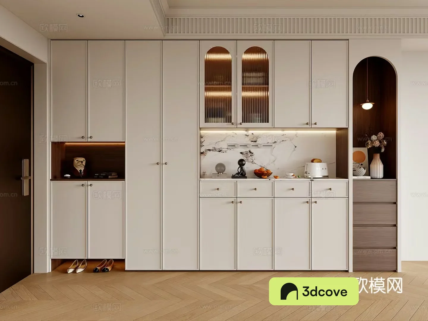 French cream style shoe cabinet dining sideboard shoe cabinet integrated wine cabinet entrance door entrance shoe cabinet