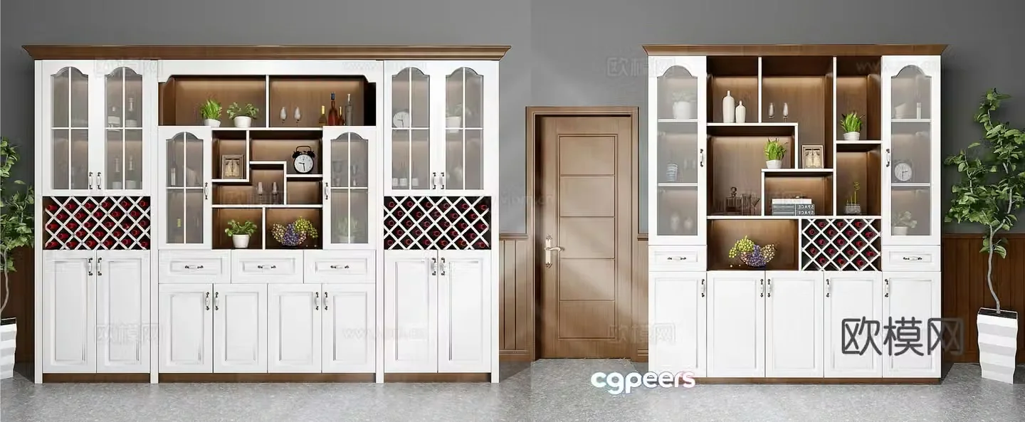 Modern Nordic wine cabinet model 3d model