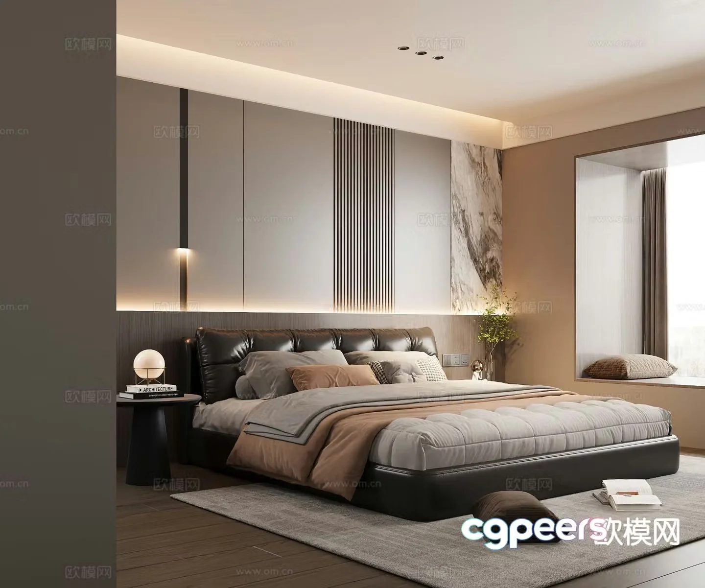 Modern bedroom master bedroom 3d model
